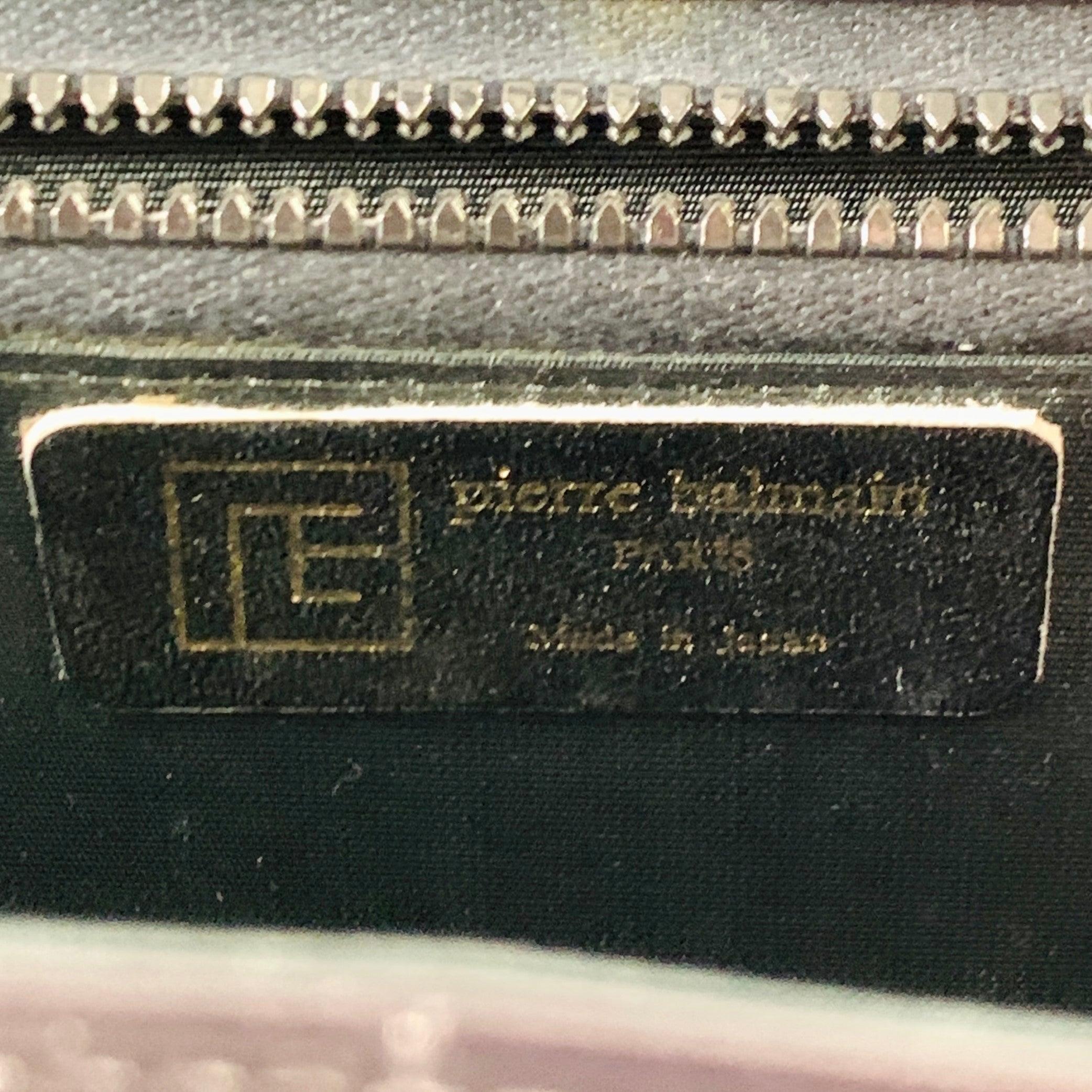 PIERRE BALMAIN Bolso bandolera de cuero negro plateado en venta 2