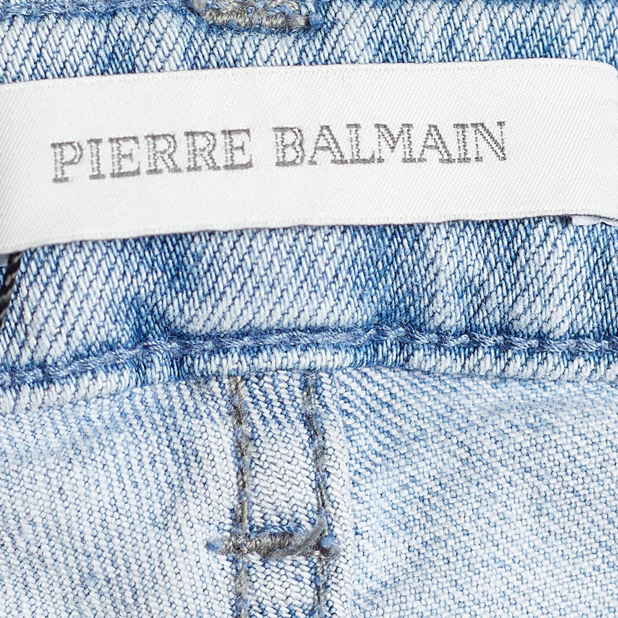 Women's Pierre Balmain Blue Denim Distressed Jeans M/Waist 28