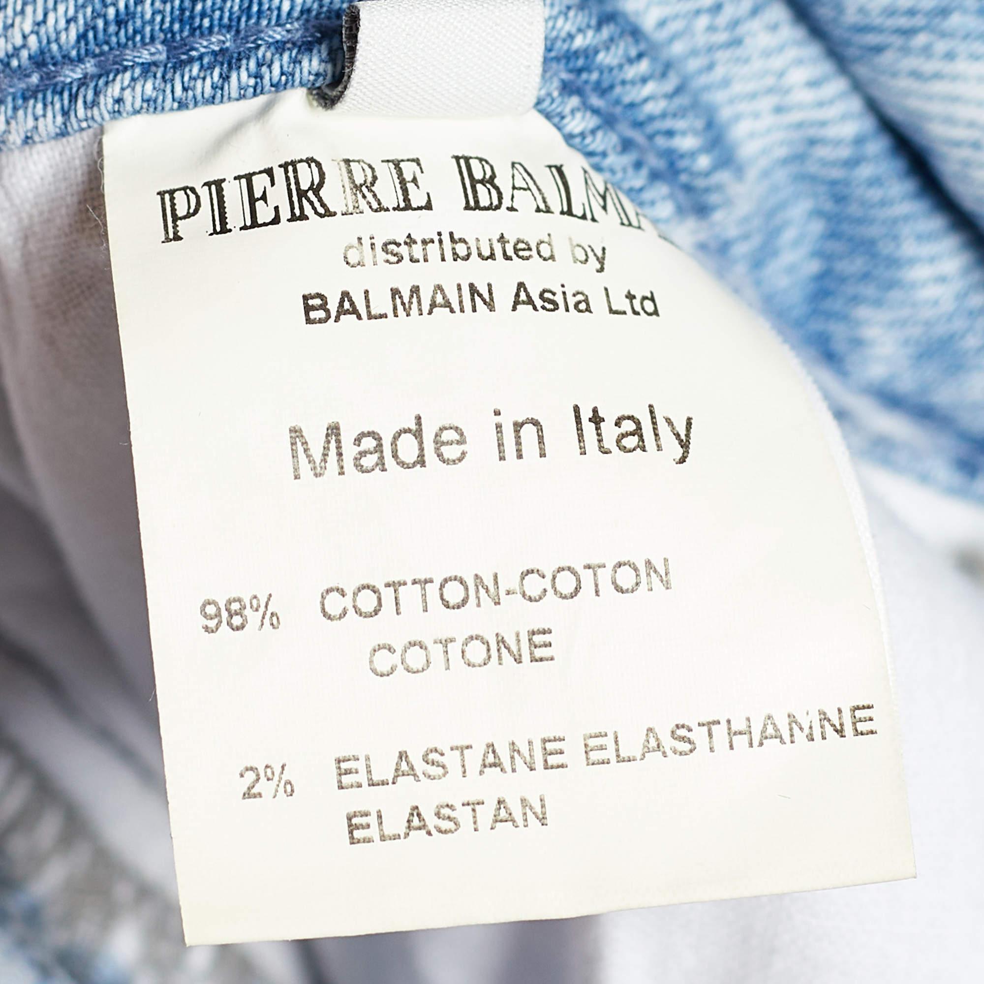 Pierre Balmain Blue Denim Distressed Jeans M/Waist 28