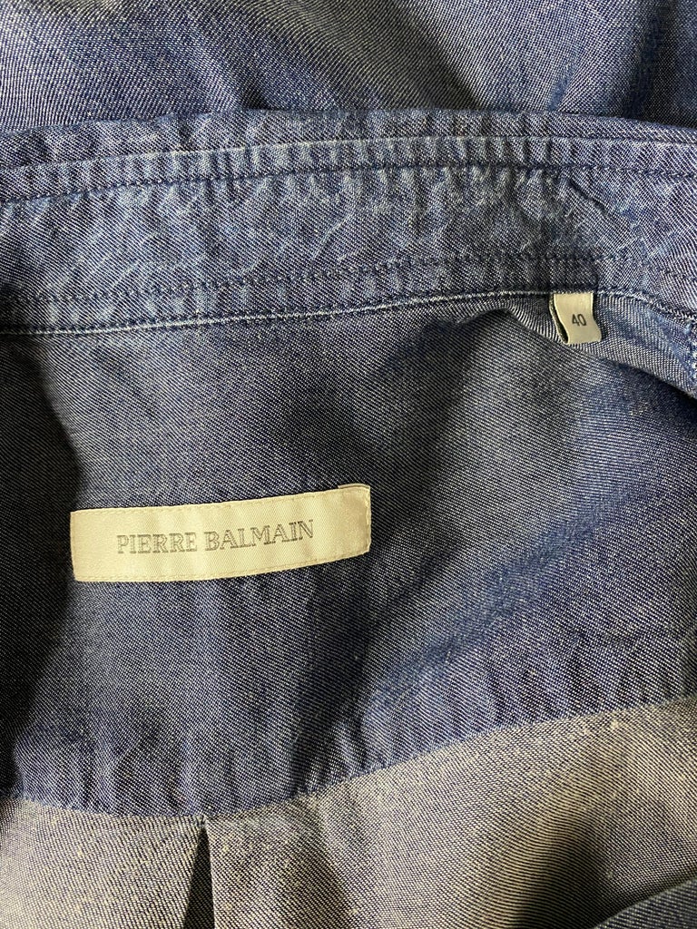Pierre Balmain Blue Denim Shirt Size 40 For Sale at 1stDibs | pierre  balmain denim shirt, balmain denim top, balmain jeans shirt
