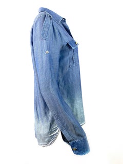 Pierre Balmain Blue Denim Shirt Size 40