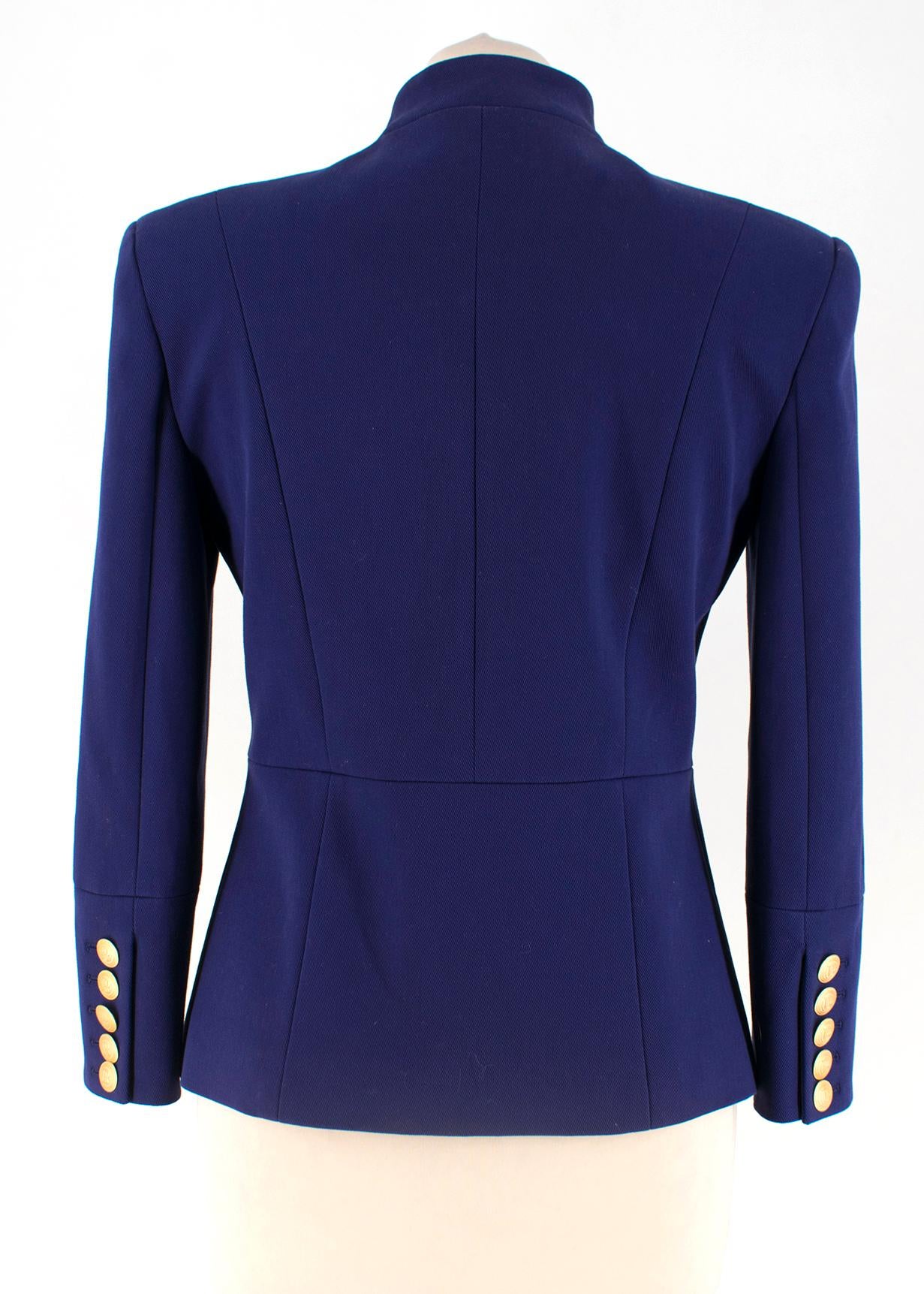 Pierre Balmain Blue Military Jacket XS For Sale at 1stDibs