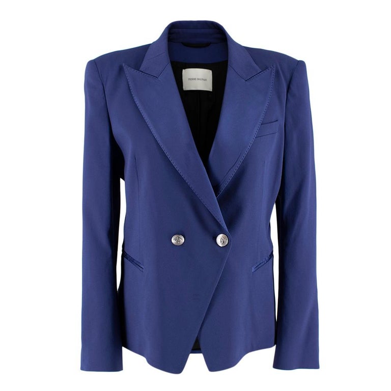 Pierre Balmain Blue Tuxedo Jacket - Size US 8 at 1stDibs
