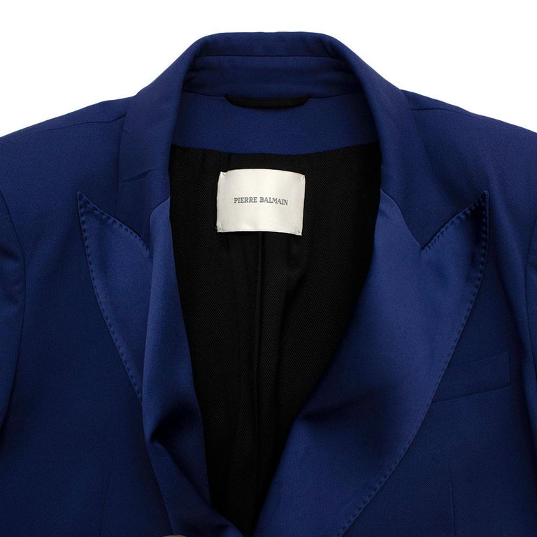 Pierre Balmain Blue Tuxedo Jacket - Size US 8 For Sale at