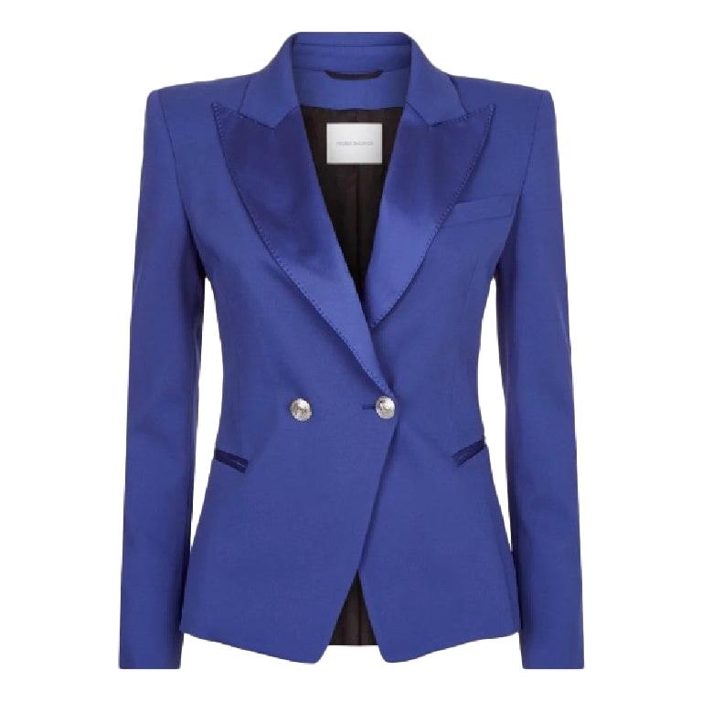 Resten Sømand Balehval Pierre Balmain Blue Tuxedo Jacket - Size US 8 For Sale at 1stDibs