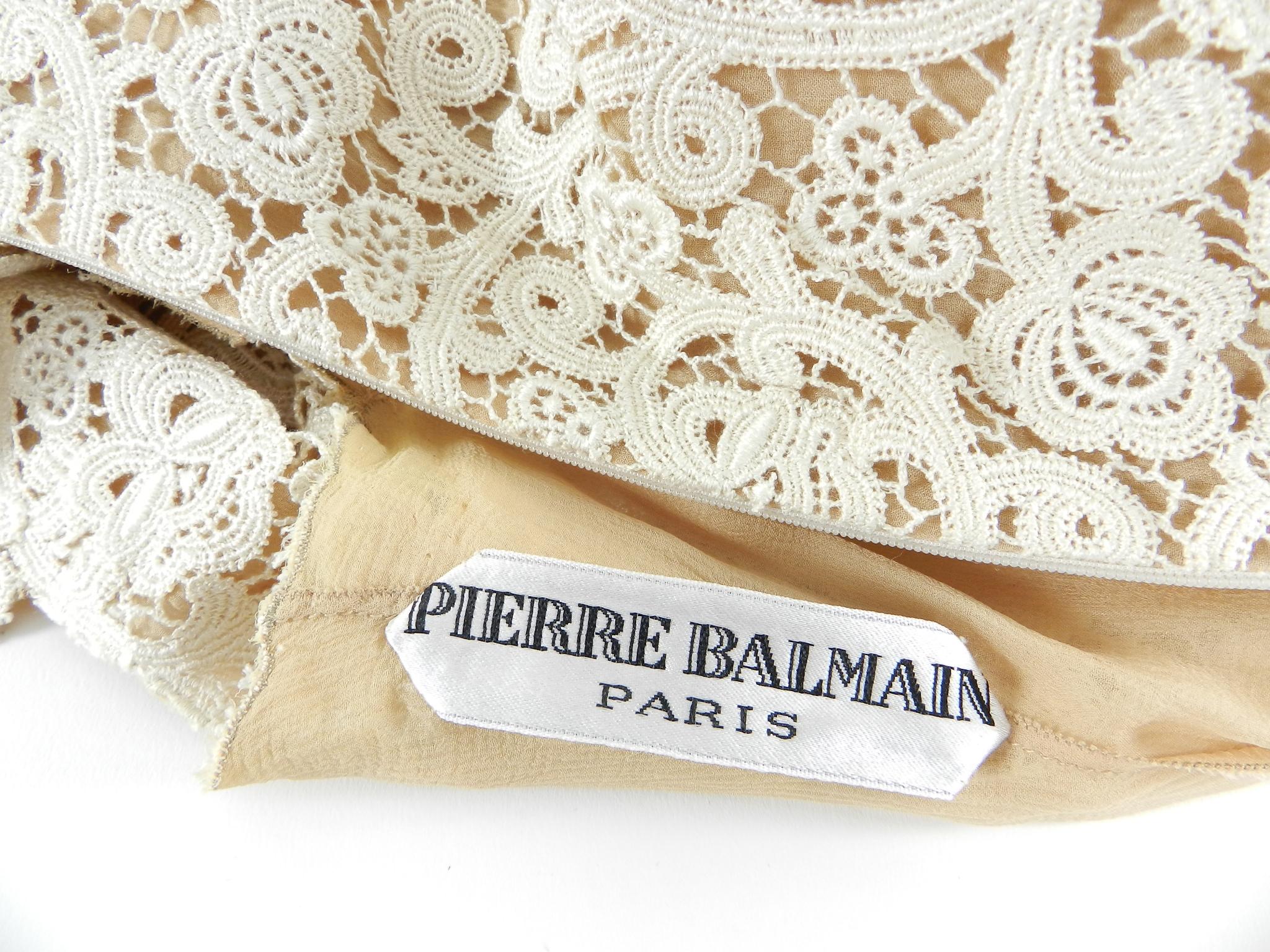 Pierre Balmain by Oscar de la Renta Haute Couture Ivory Lace Gown 4