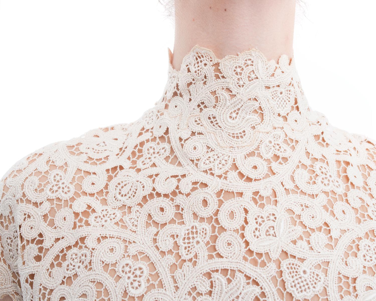 Pierre Balmain by Oscar de la Renta Haute Couture Ivory Lace Gown 1