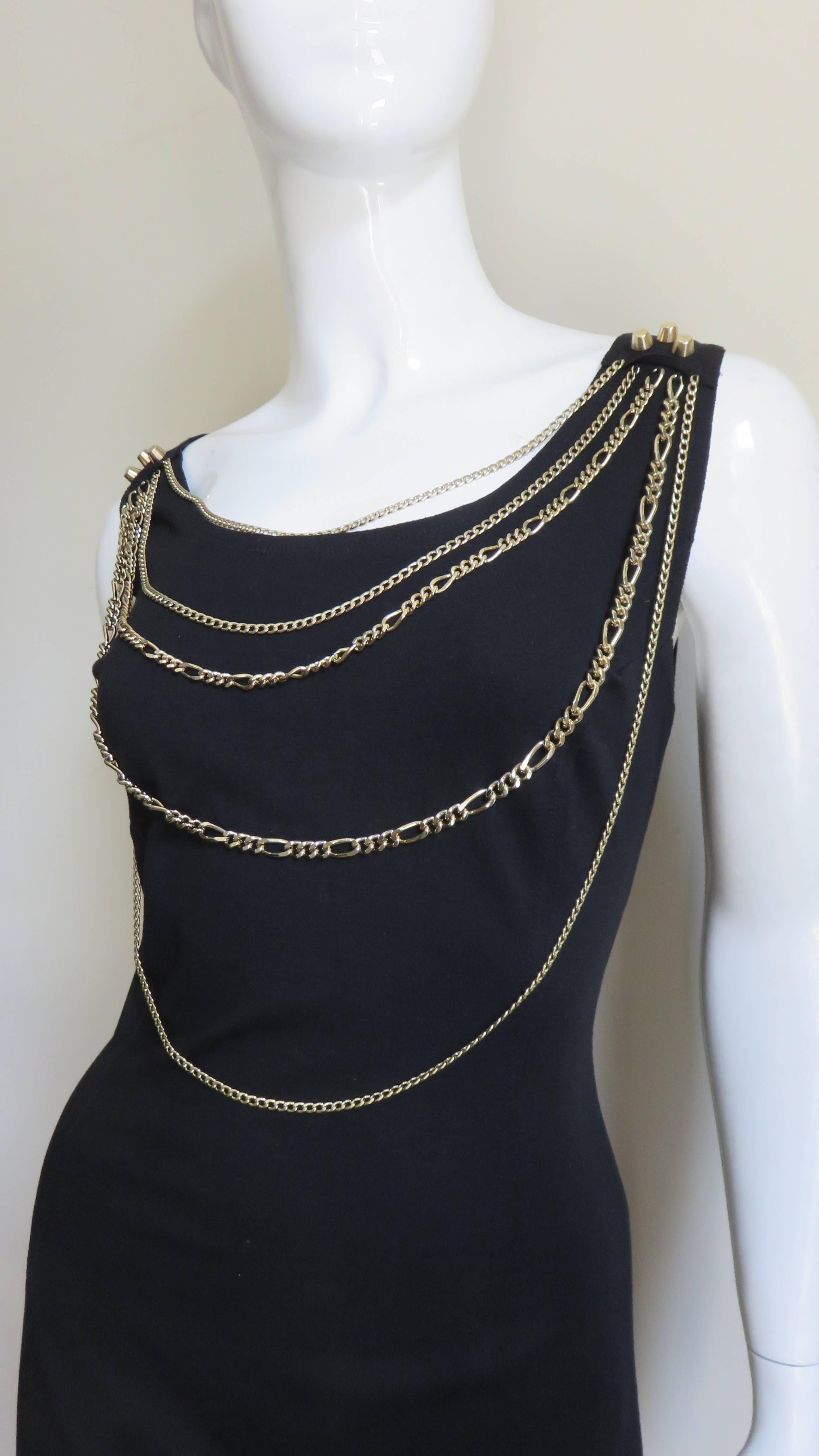 Pierre Balmain Dress with Chains  In Excellent Condition For Sale In Water Mill, NY