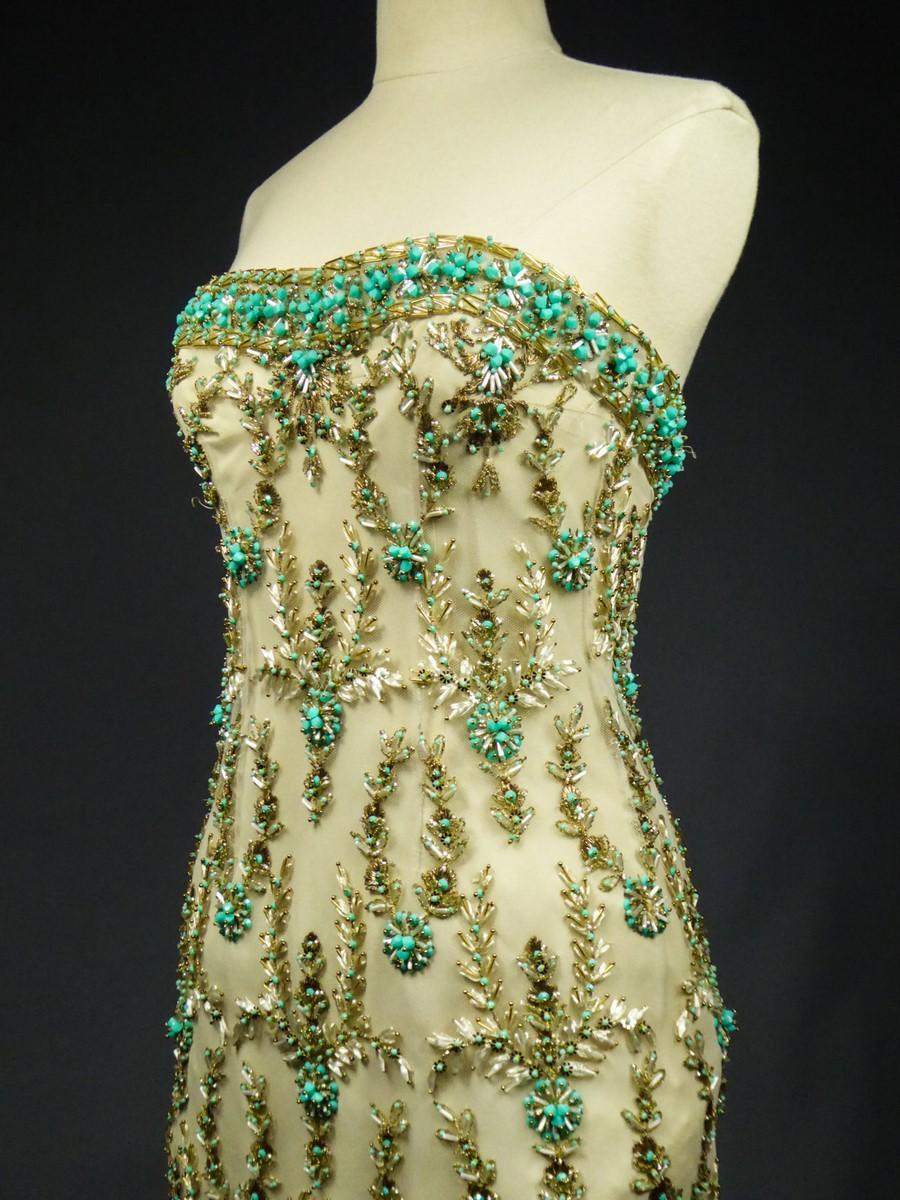Pierre Balmain Couture Besticktes Cocktailkleid Nummer 127770 - Frühling 1963 5