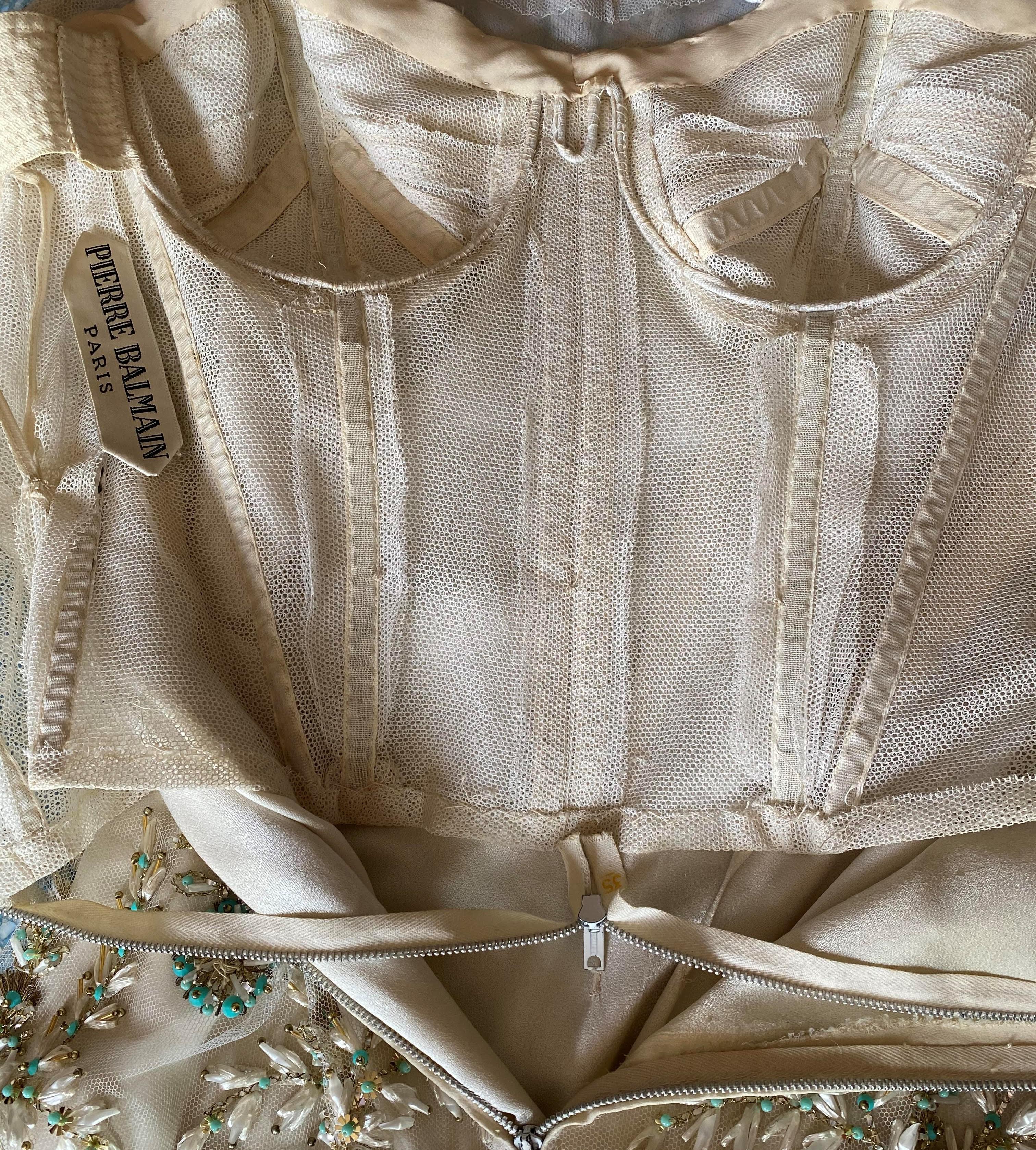 Pierre Balmain Couture Besticktes Cocktailkleid Nummer 127770 - Frühling 1963 12