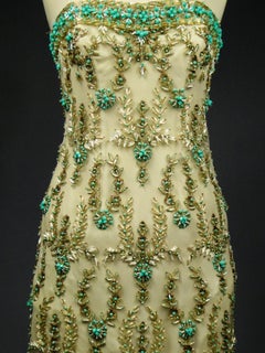 Robe de cocktail brodée Pierre Balmain Couture numérotée 127770 - Printemps 1963