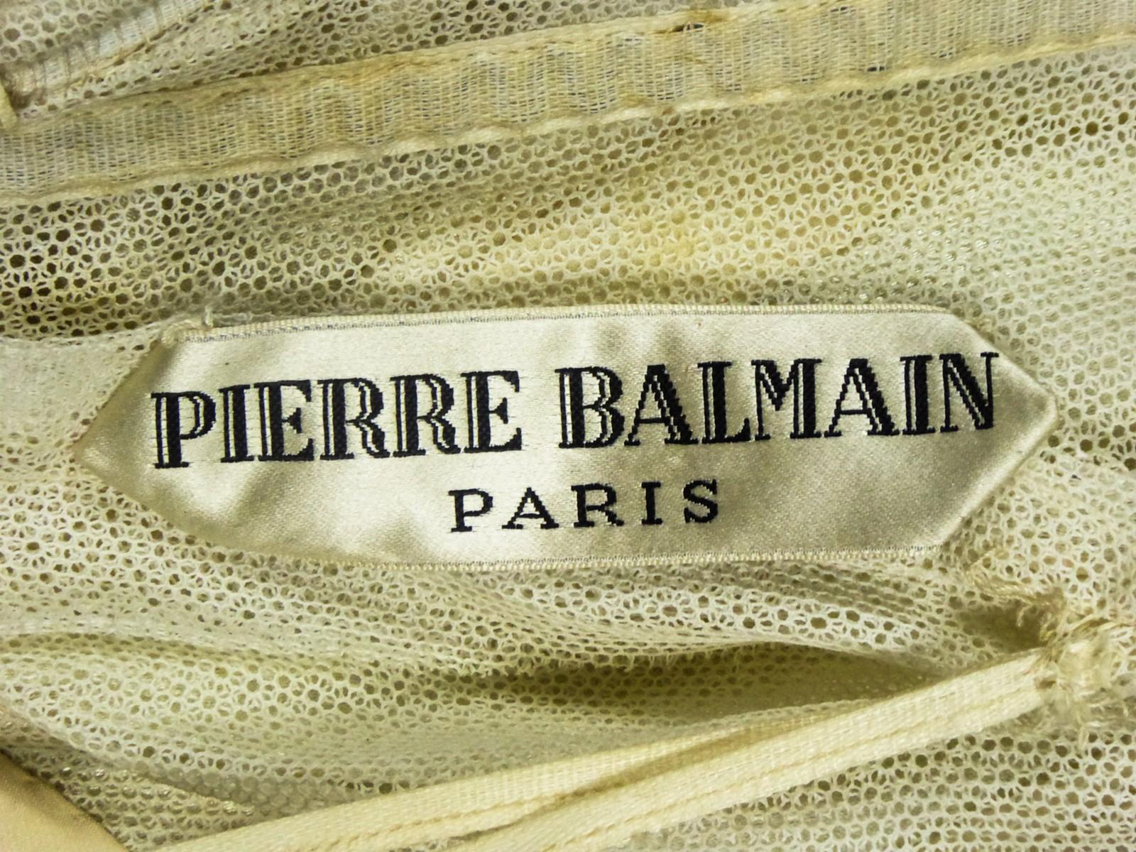 Pierre Balmain Couture Embroidered Cocktail Dress Numbered 127770 - Spring 1963 In Good Condition In Toulon, FR