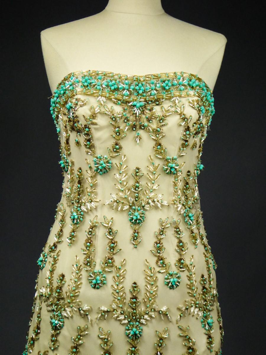 Women's Pierre Balmain Couture Embroidered Cocktail Dress Numbered 127770 - Spring 1963