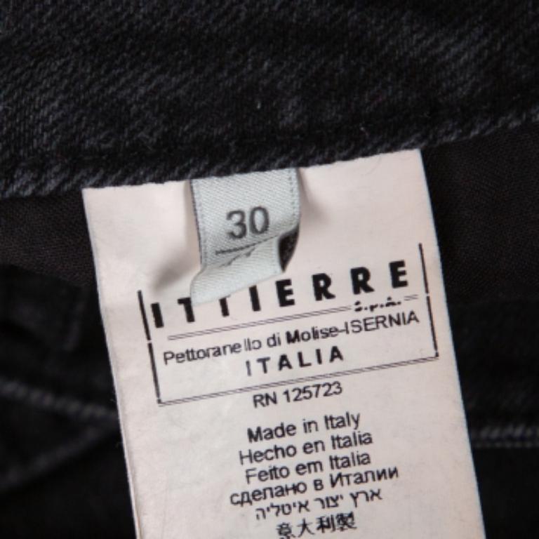 Black Pierre Balmain Dark Grey Washed Denim Mini Skirt M For Sale