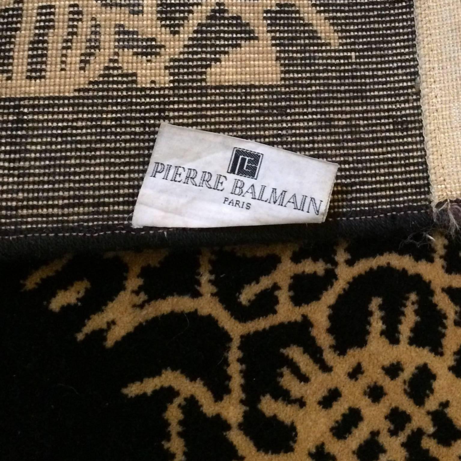 Francese Tappeto in lana modernista disegnato da Pierre Balmain in vendita