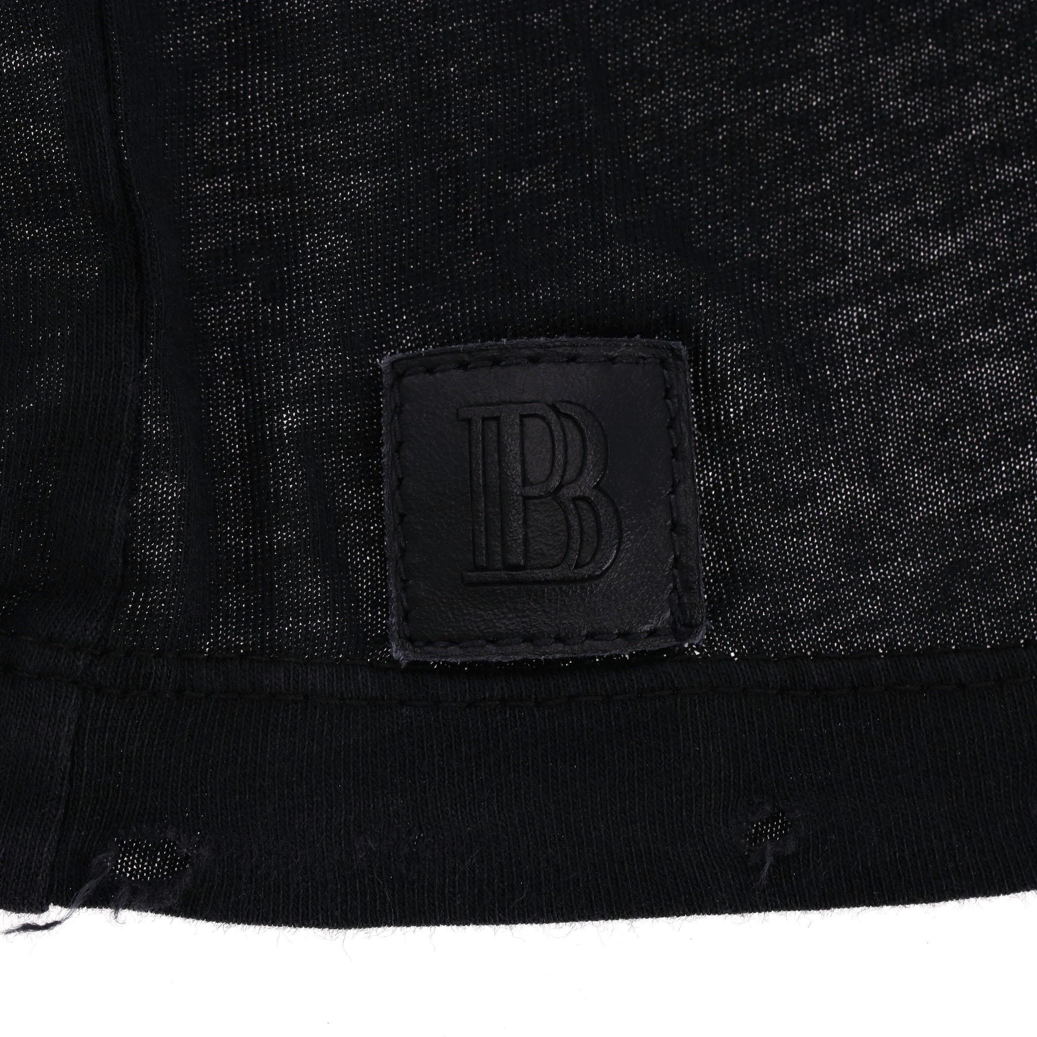 Men's Pierre Balmain Distressed Cotton T-Shirt For Sale
