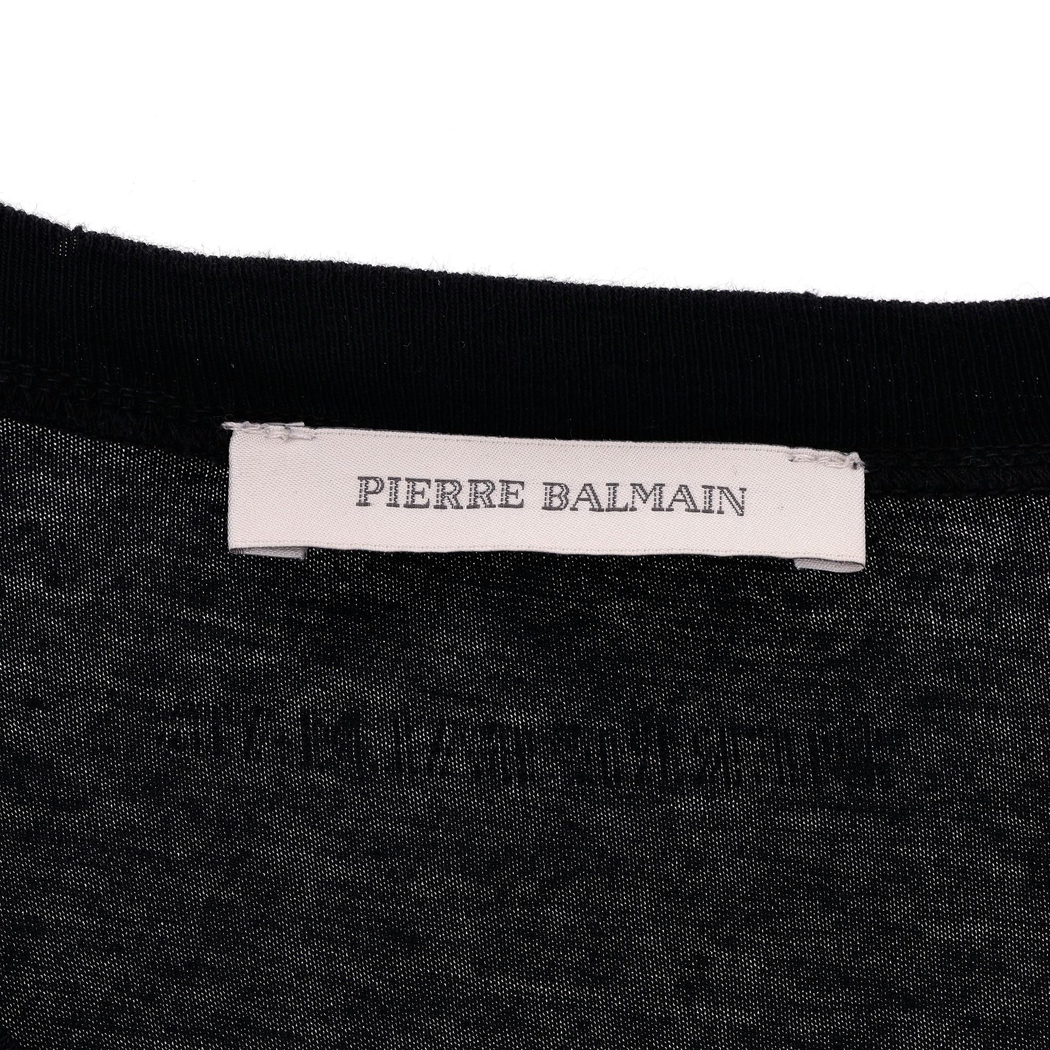 Pierre Balmain Distressed Cotton T-Shirt For Sale 2