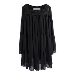 Pierre Balmain Dress Black Tiered Flounces 40 / 6 Mint