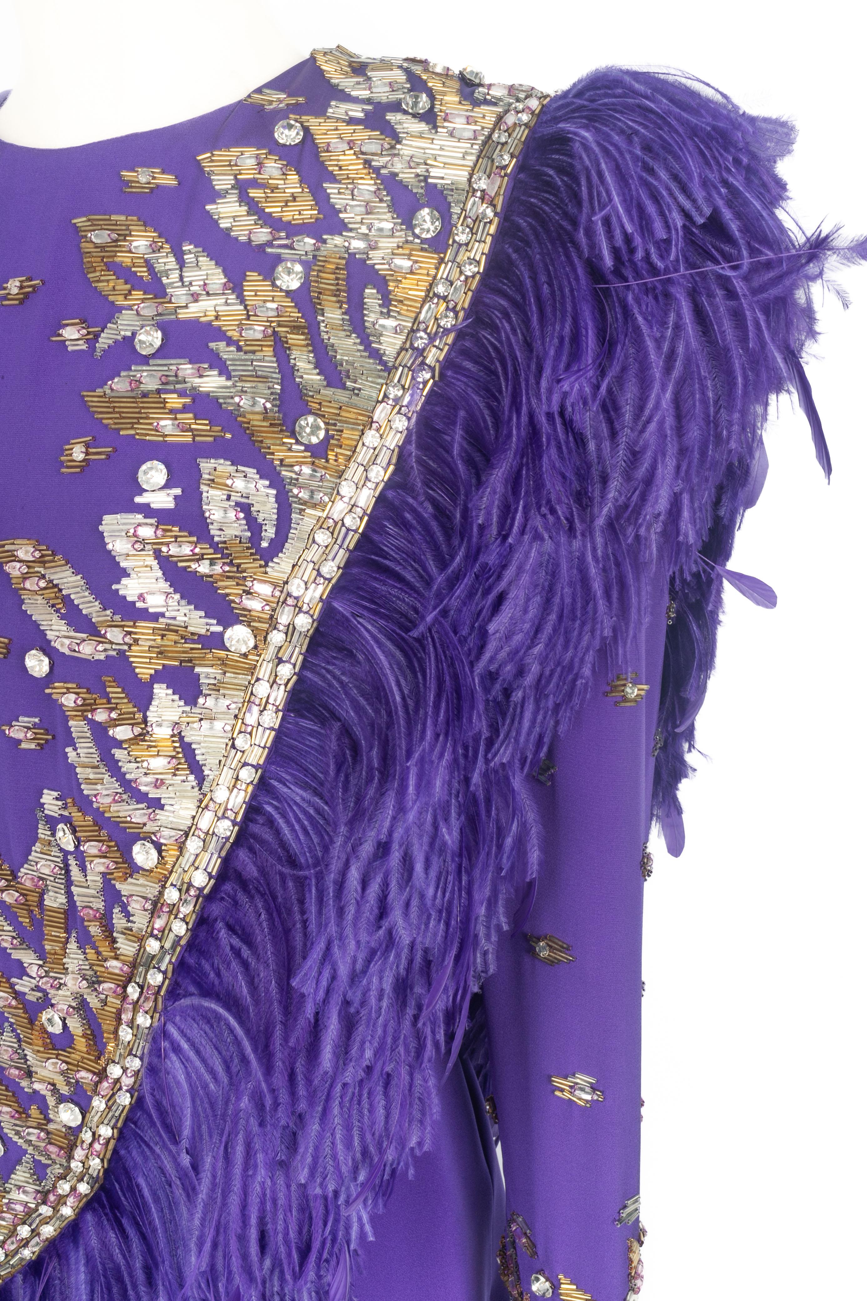 Violet Robe Pierre Balmain Haute Couture Printemps-Eté 1986 en vente
