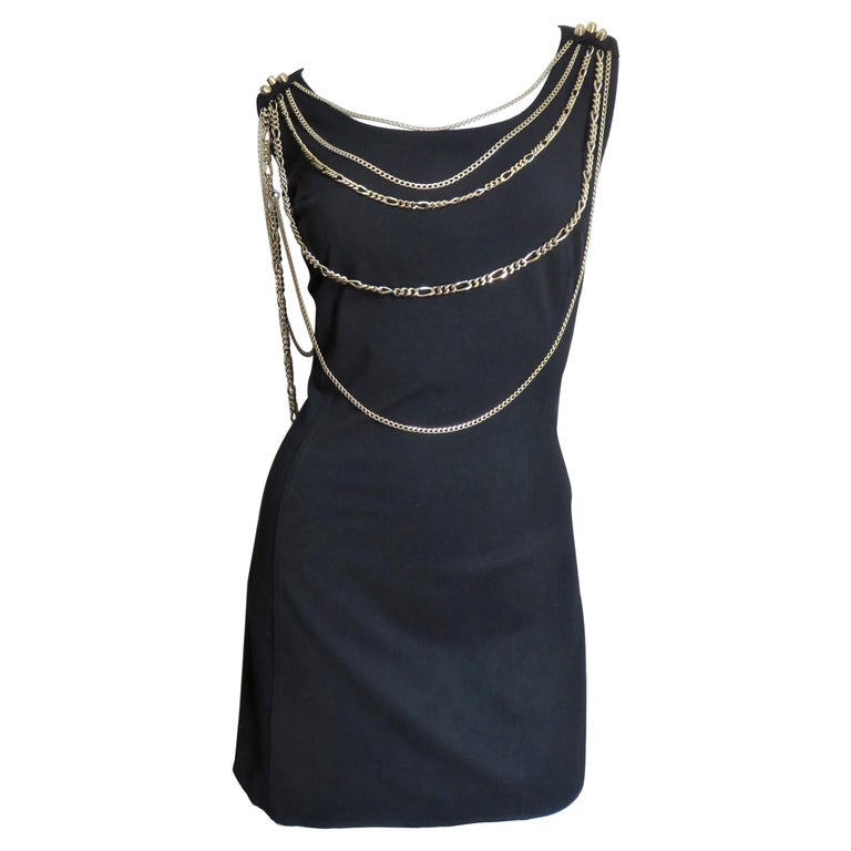 blue dress for baby girl Balmain Lurex Gold Black Striped Pattern Mini Dress – Runway Catalog main image 1