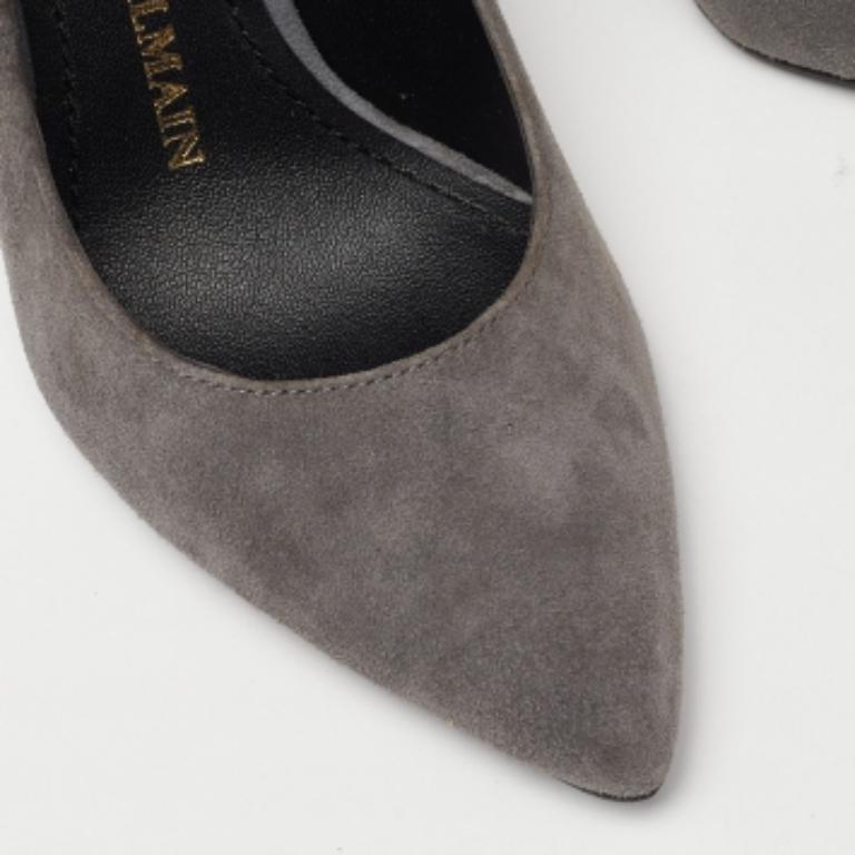 De las mujeres Pierre Balmain Bombas con punta de ante gris Talla 35 en venta