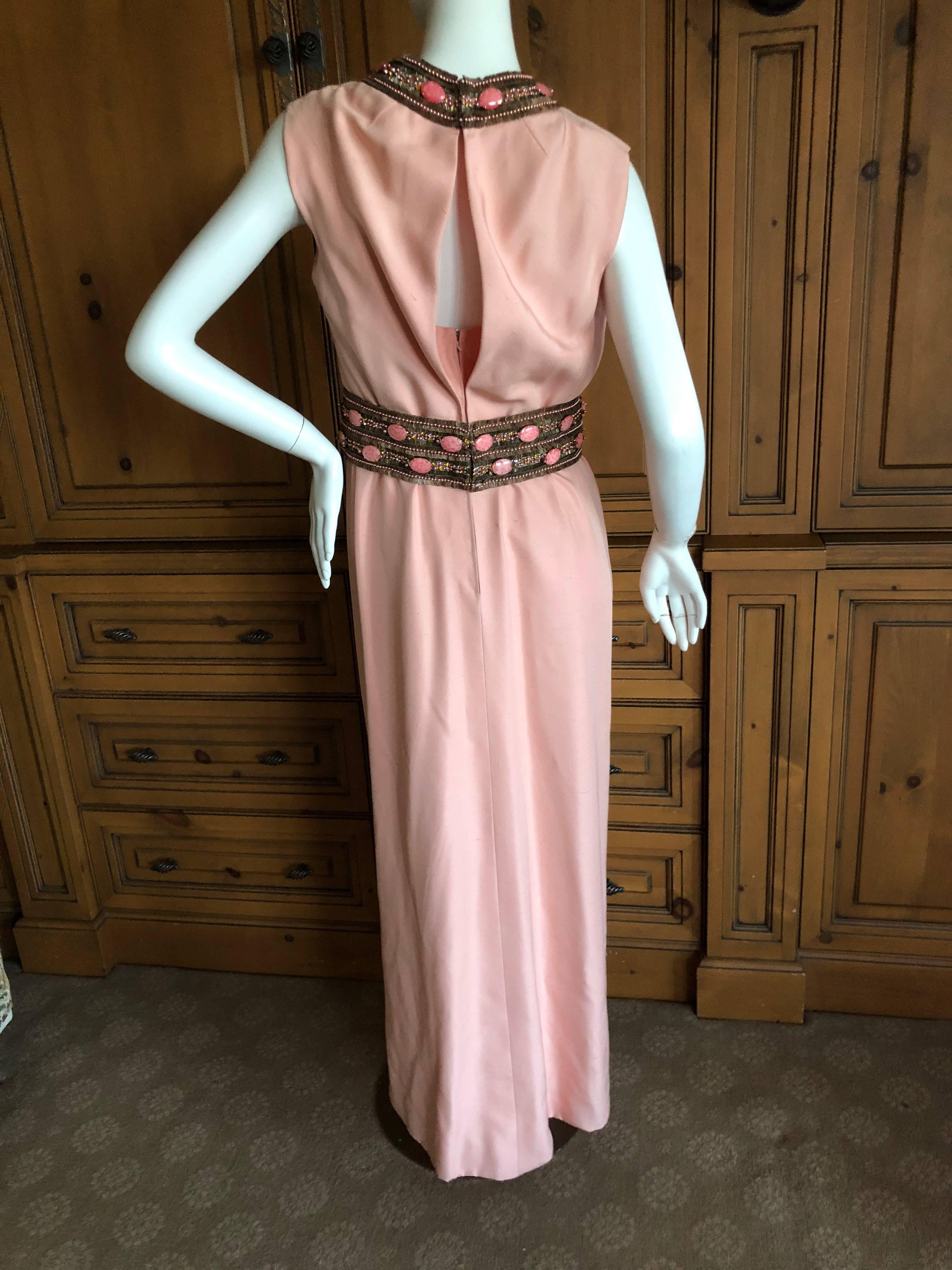 Pierre Balmain Haute Couture 1962 Lesage Bead Embellished Evening Dress & Coat For Sale 10