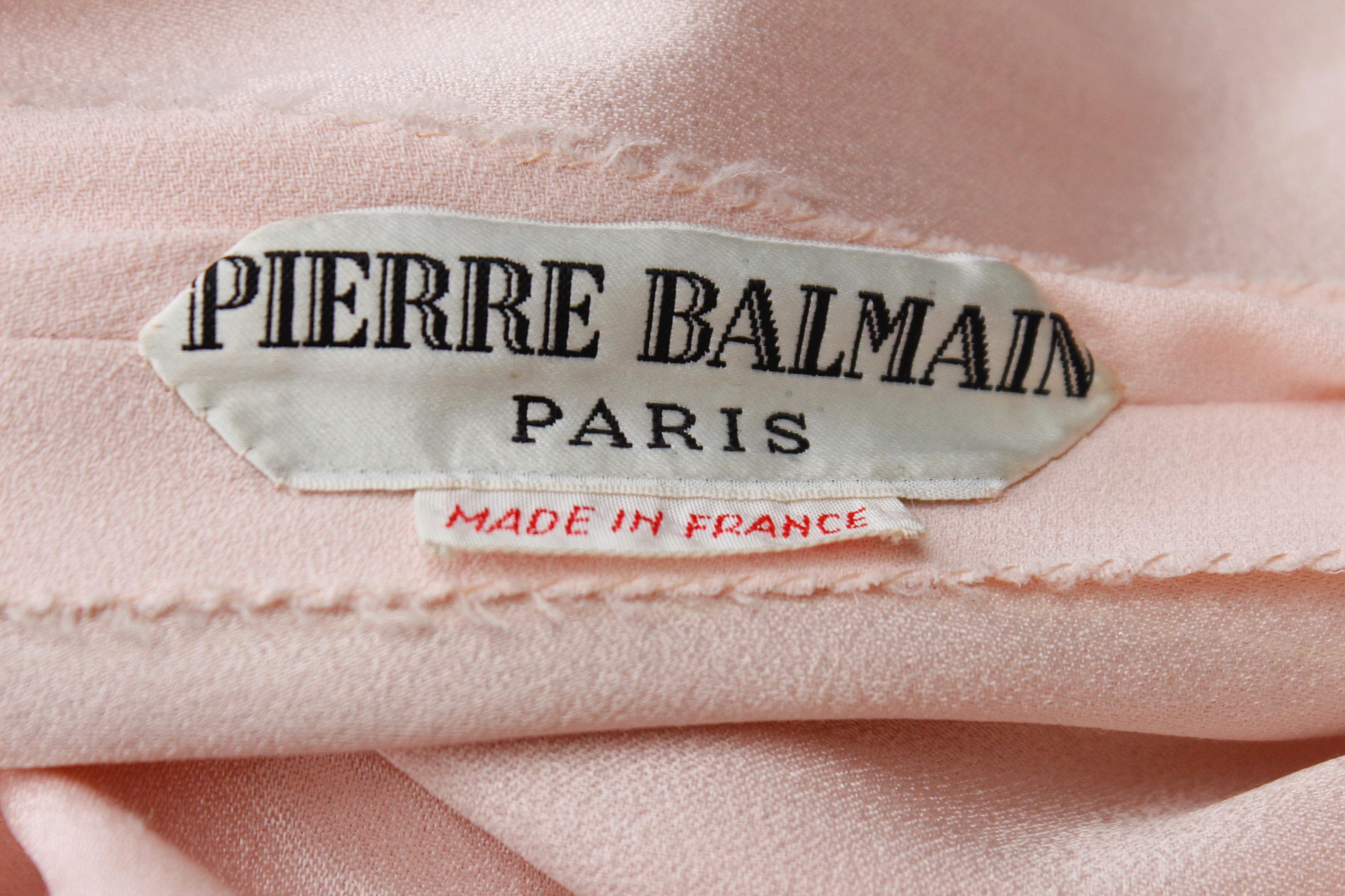 Pierre Balmain Haute Couture beautiful pink evening gown with fringes For Sale 7
