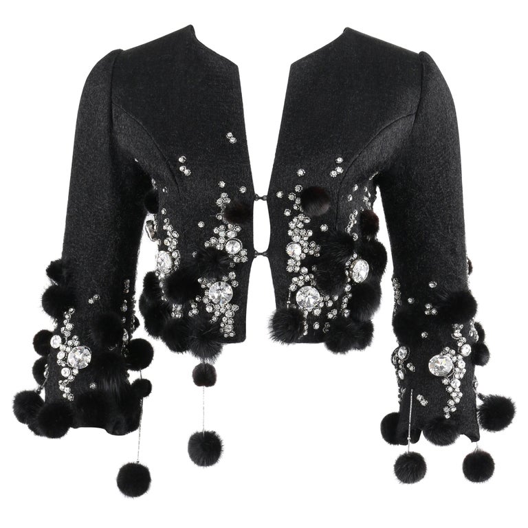 LOUIS FERAUD Vintage Jacket Jewel Buttons Black & White Check 80s - Chelsea  Vintage Couture