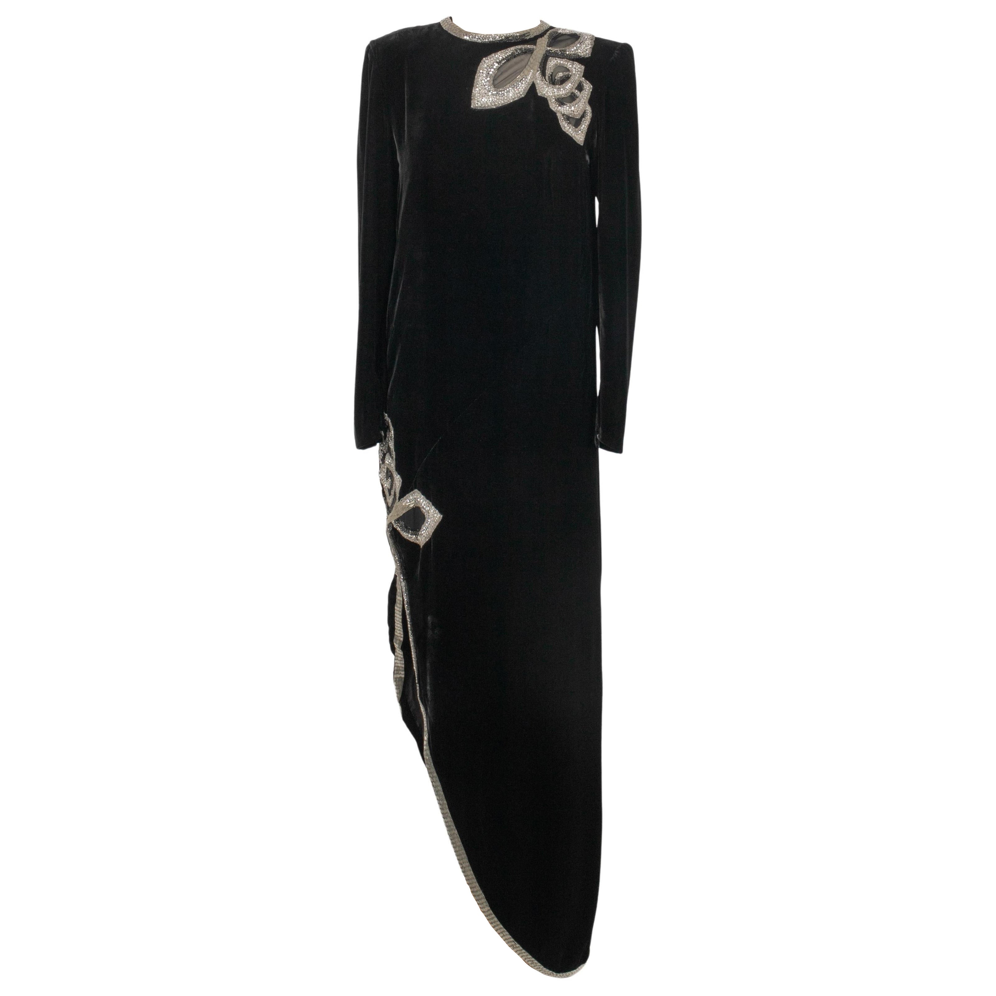 Pre-owned Balmain Pierre Haute Couture Dress 1983 In Black