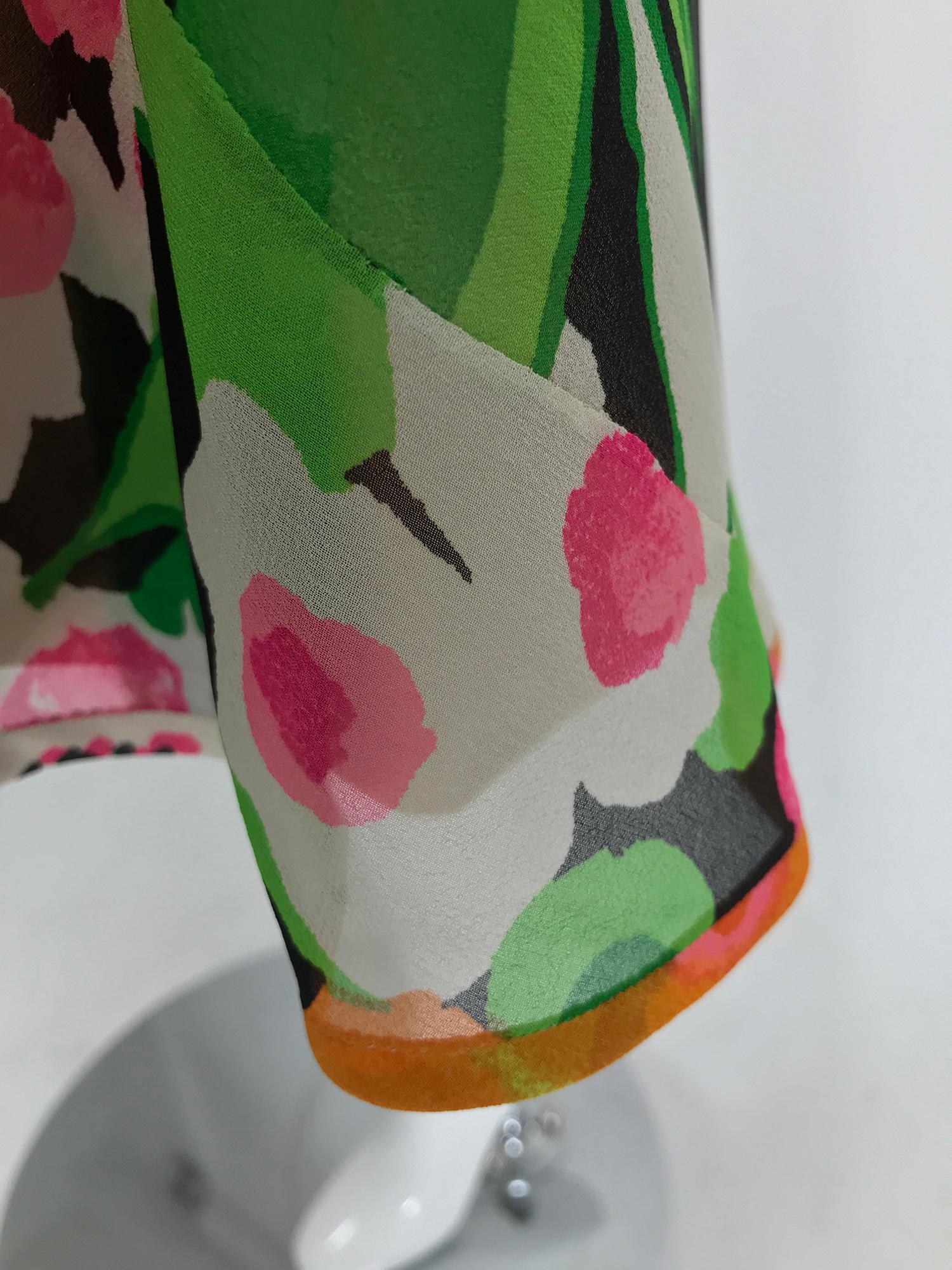 Pierre  Balmain Haute Couture Pieced Silk Vibrant Floral Dress and Sash 5