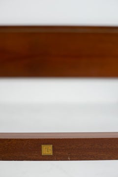 Pierre Balmain Headboard in Wood and Brass, Signed, 1980s
