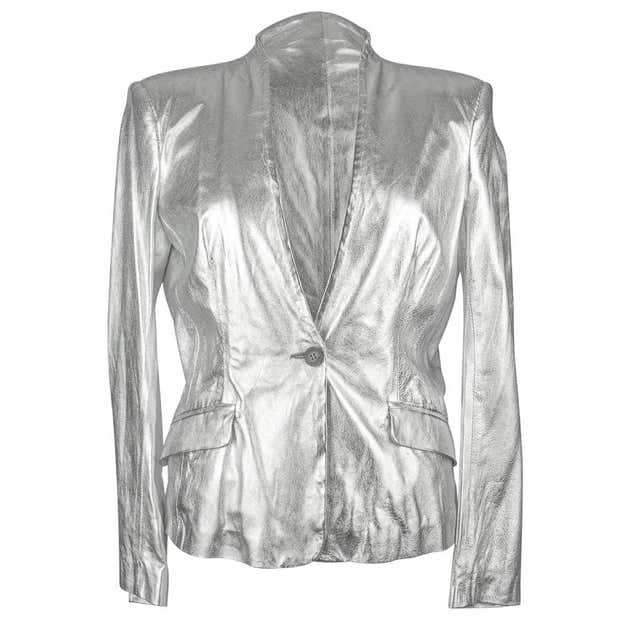 Halston 70s Fully Silver Bugle Beaded Jacket For Sale at 1stDibs ...