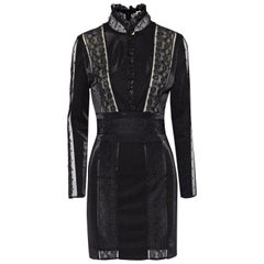 Minivestido de punto elástico con encaje Pierre Balmain