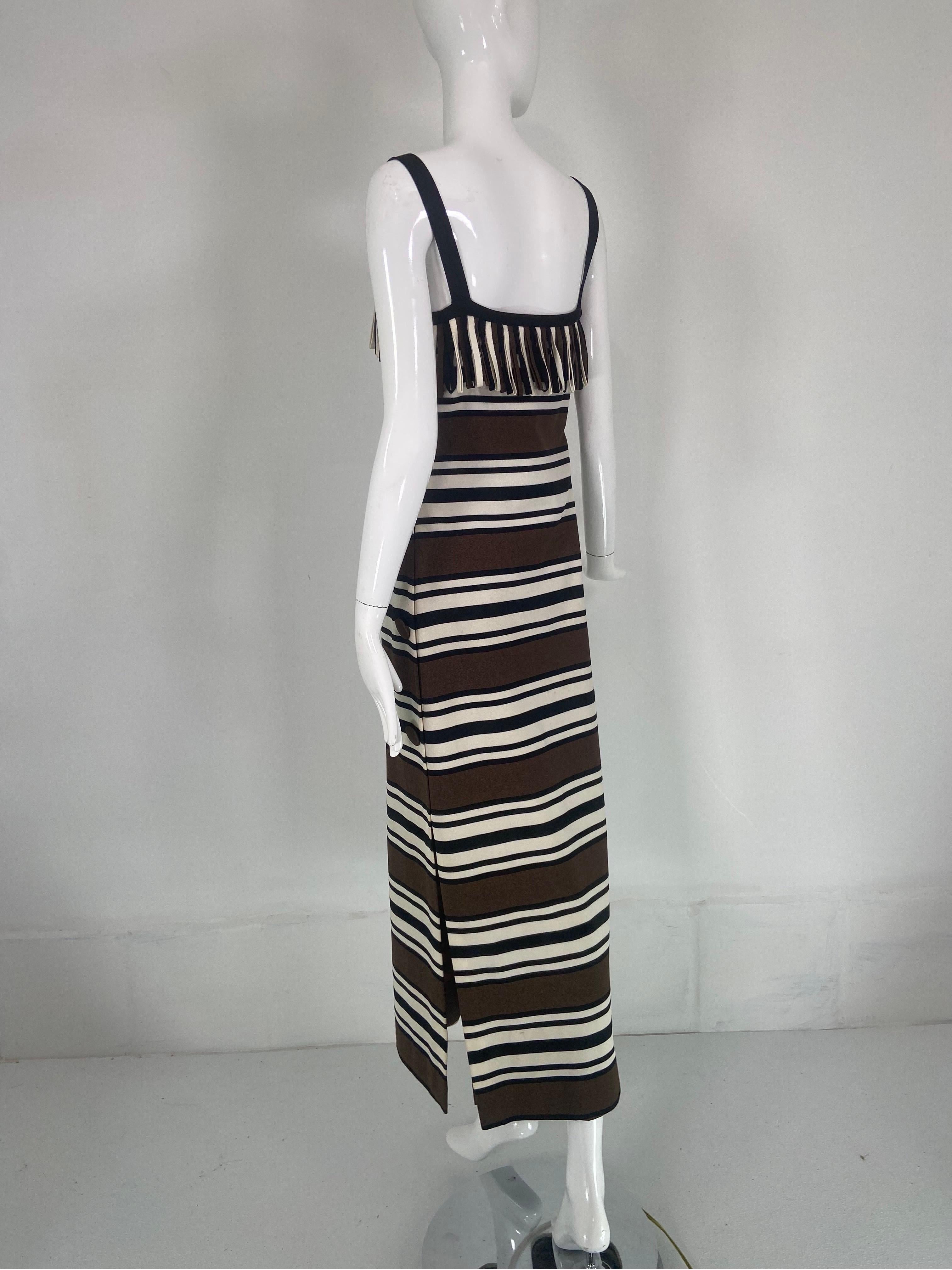 Women's Pierre Balmain Les Tricots Demi Couture Stripe Dress & Shawl 1970s 