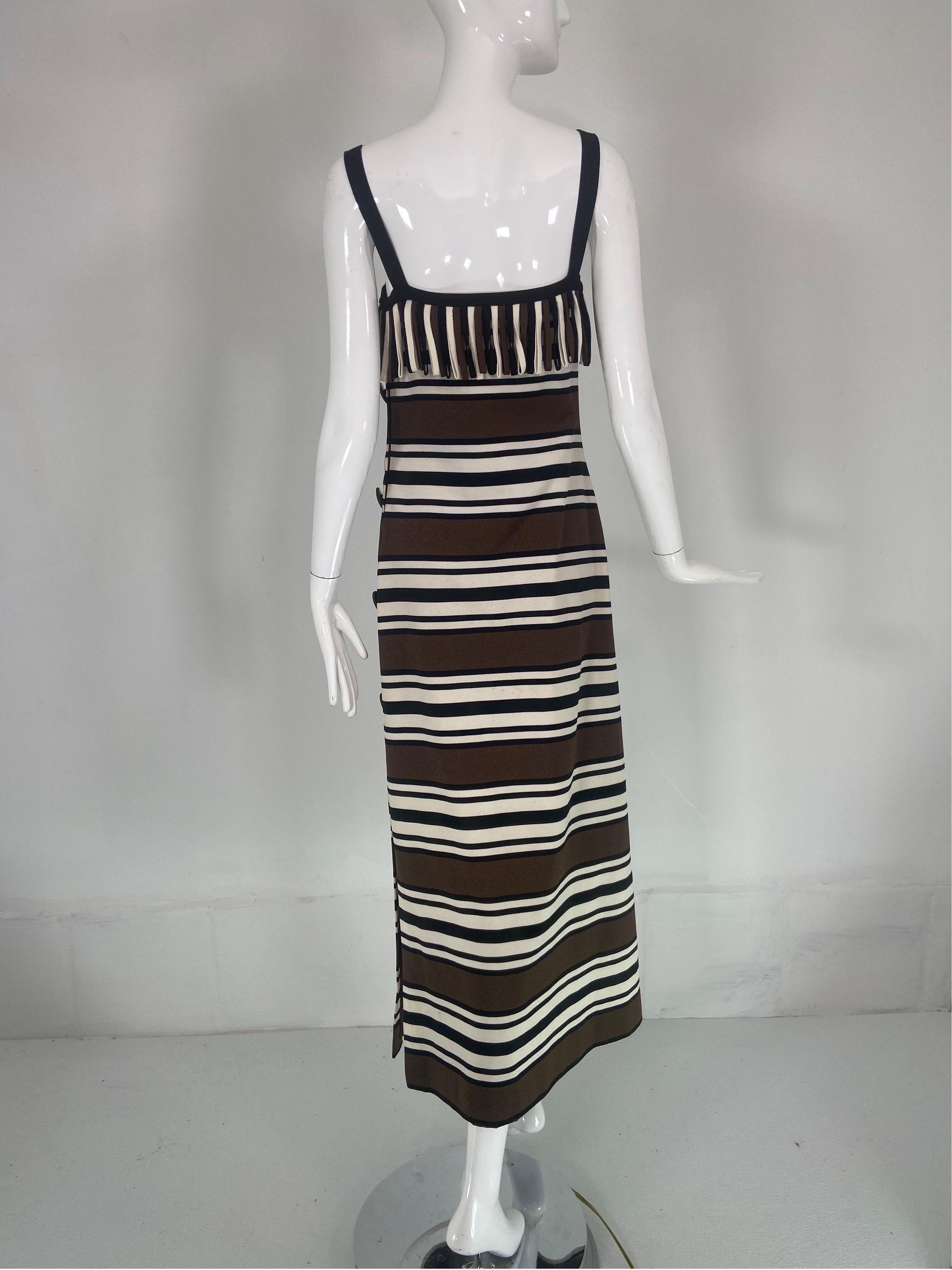 Pierre Balmain Les Tricots Demi Couture Stripe Dress & Shawl 1970s  1
