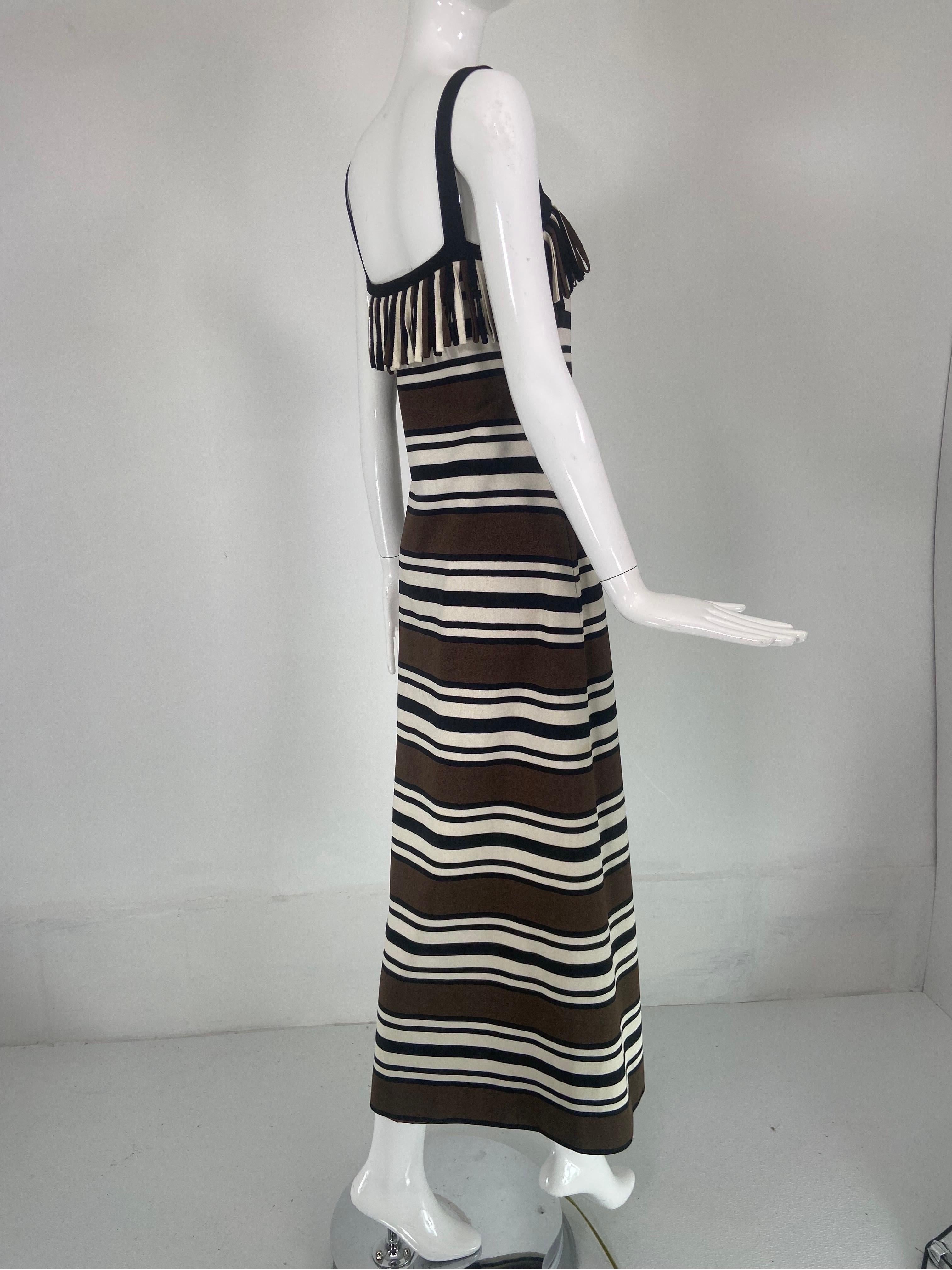 Pierre Balmain Les Tricots Demi Couture Stripe Dress & Shawl 1970s  3