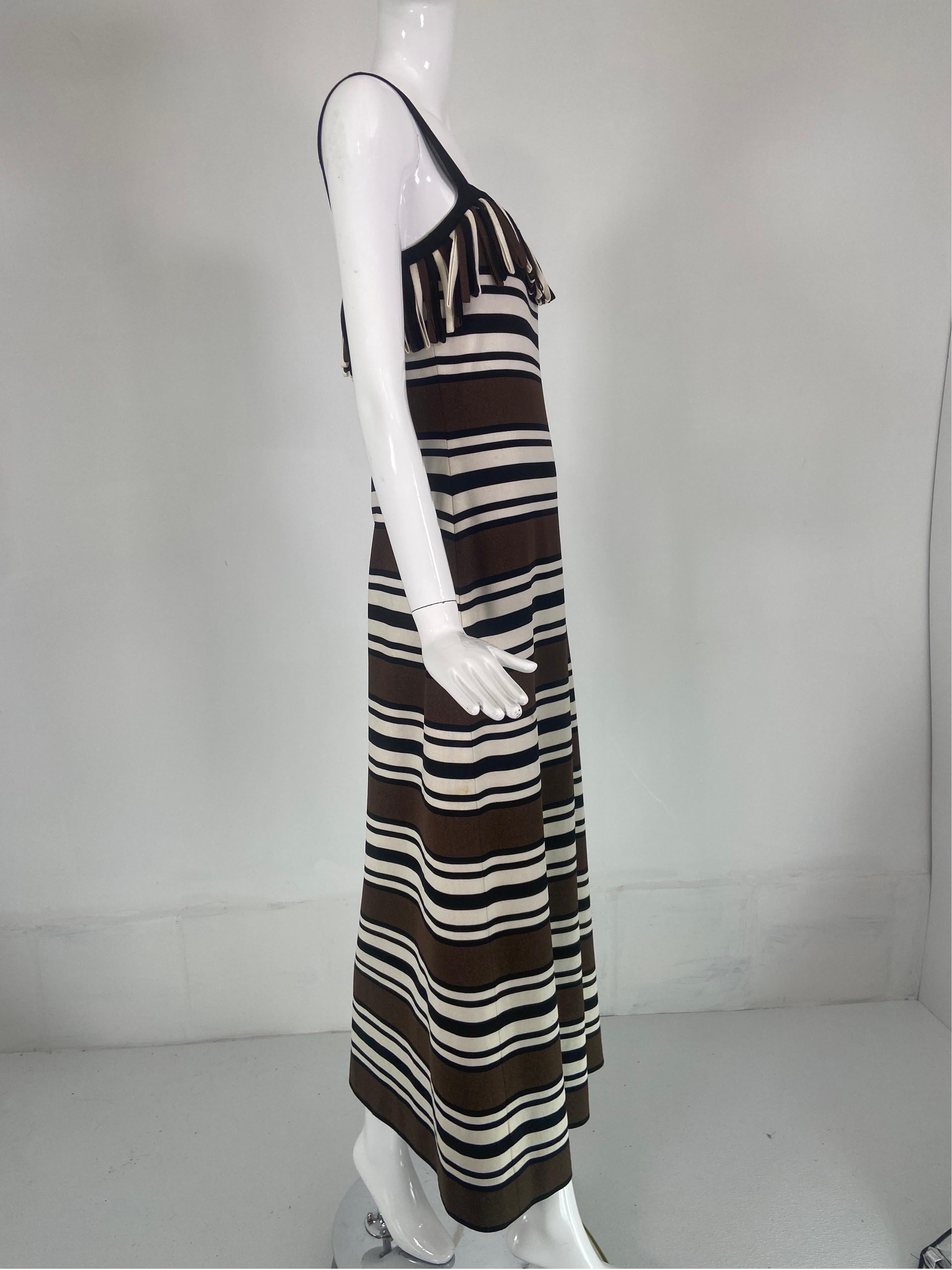 Pierre Balmain Les Tricots Demi Couture Stripe Dress & Shawl 1970s  4