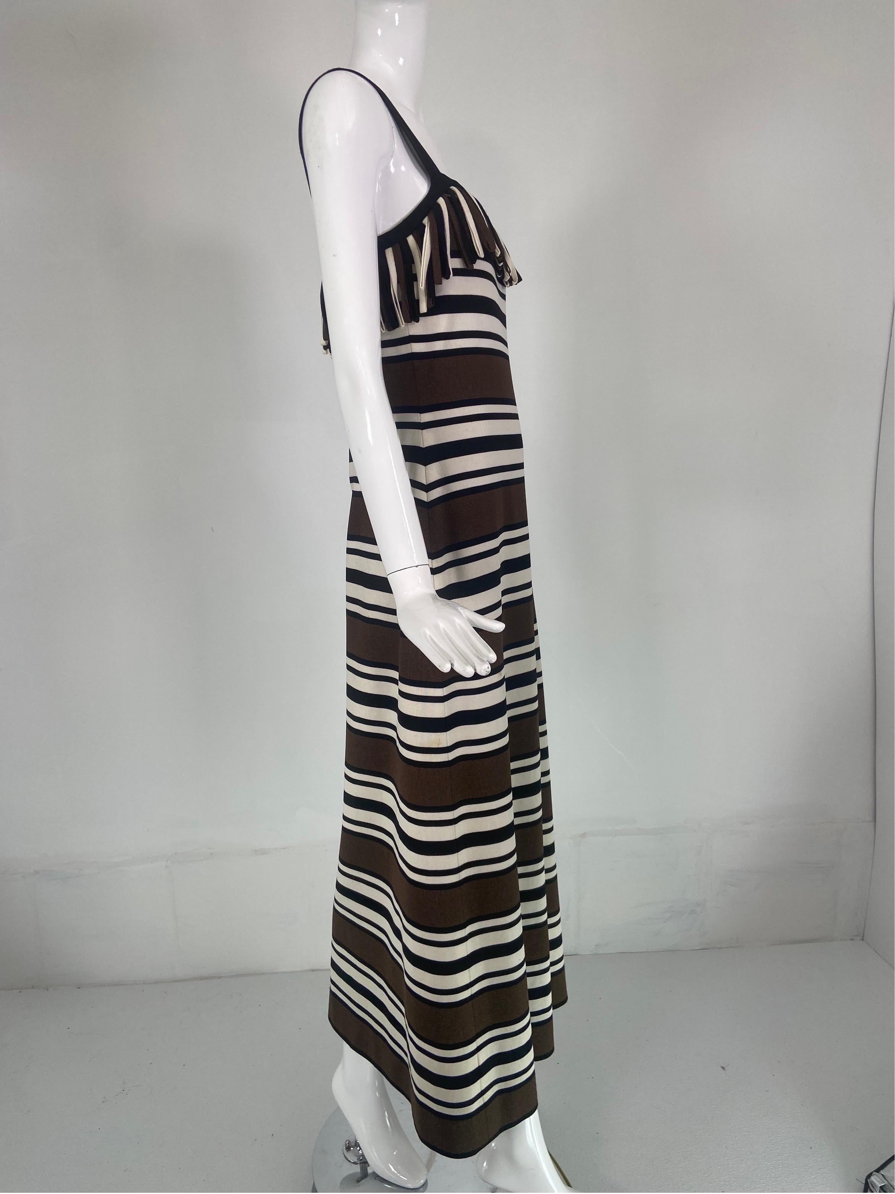 Pierre Balmain Les Tricots Demi Couture Stripe Dress & Shawl 1970s 4