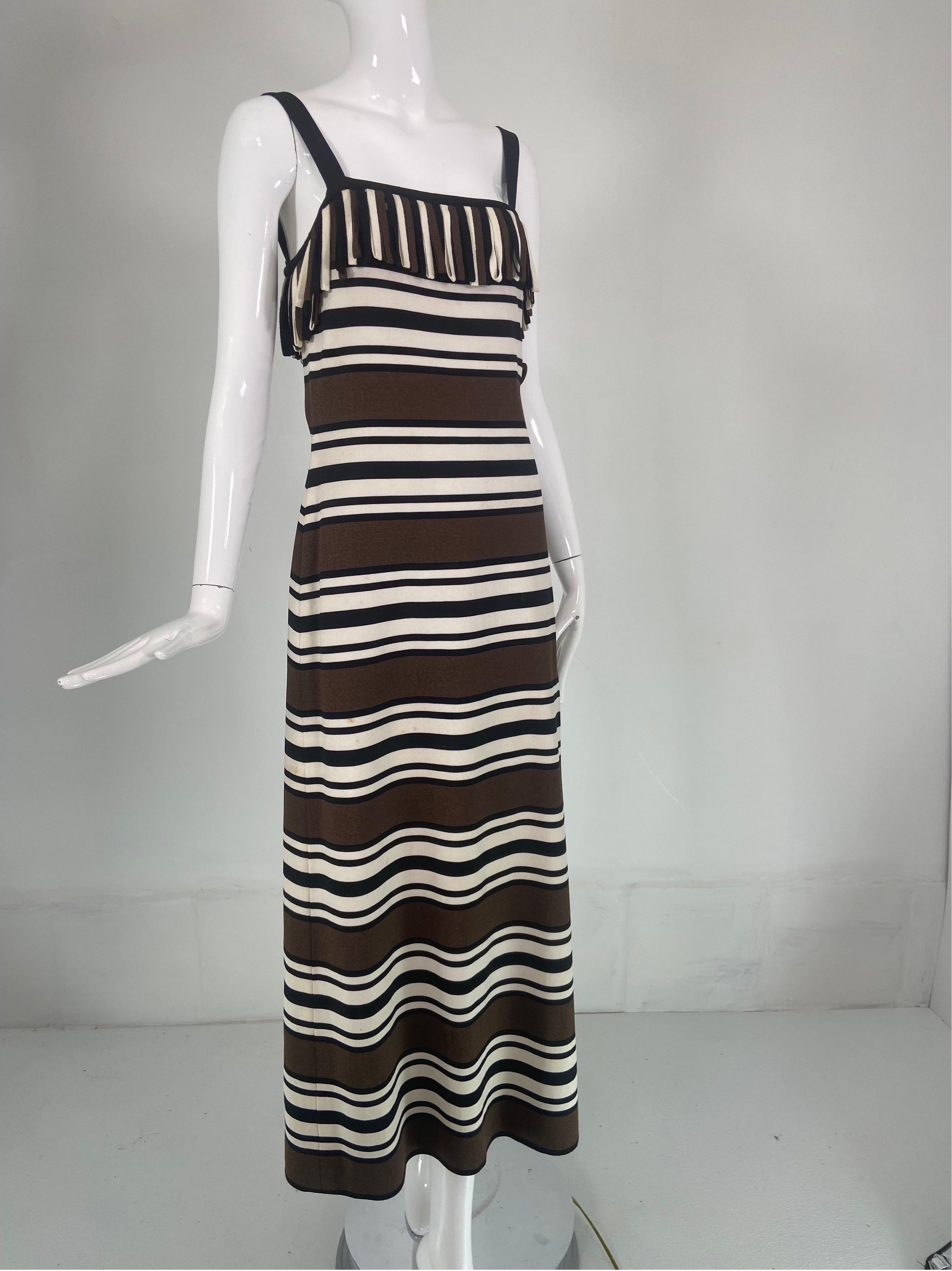 Pierre Balmain Les Tricots Demi Couture Stripe Dress & Shawl 1970s  5