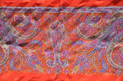 Pierre Balmain: sciarpa a portafoglio extra large in seta crepe di chine a motivi multipli