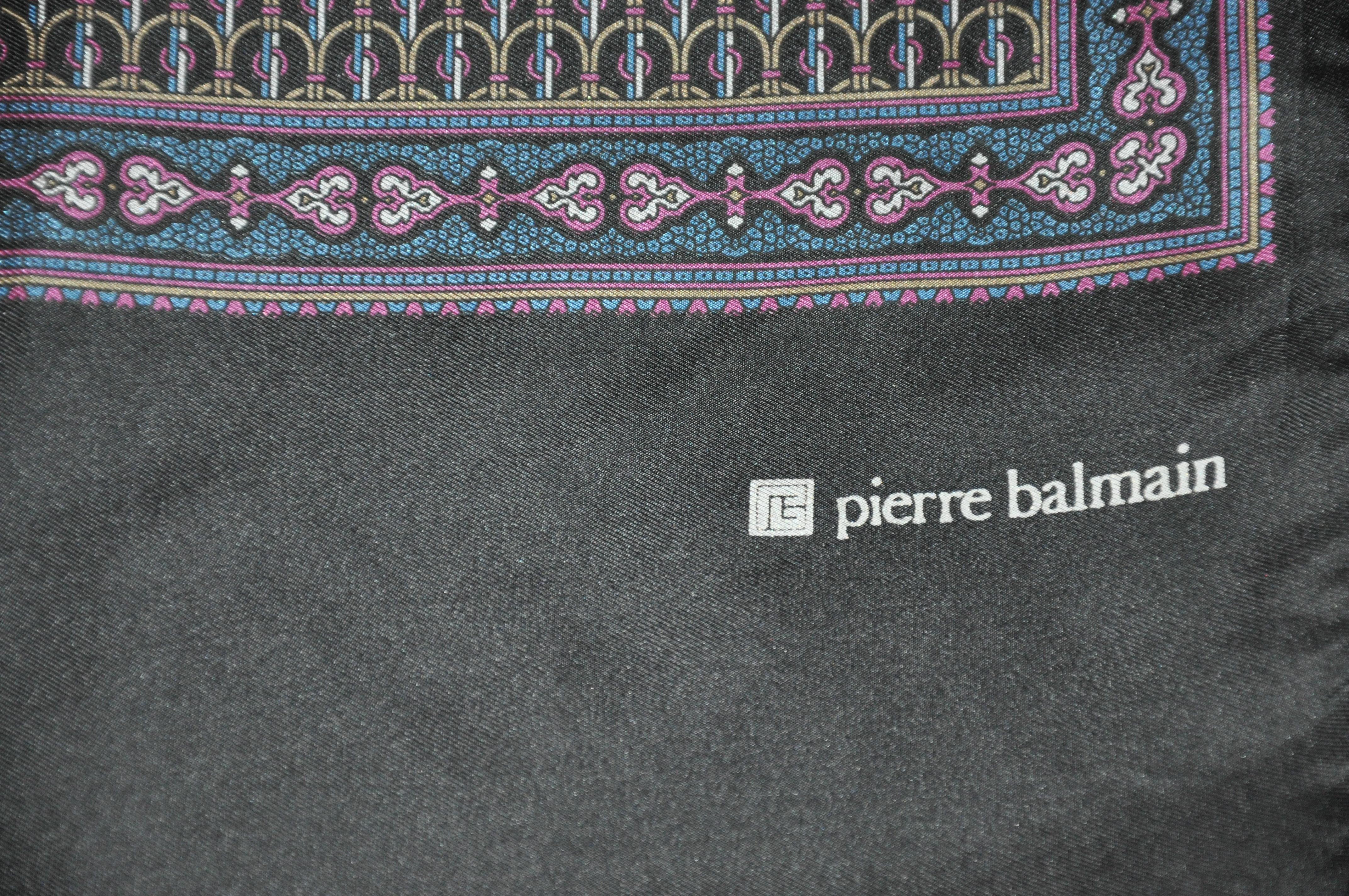 Women's or Men's Pierre Balmain Men's Signature Combination of Silk and Merino Scarf For Sale