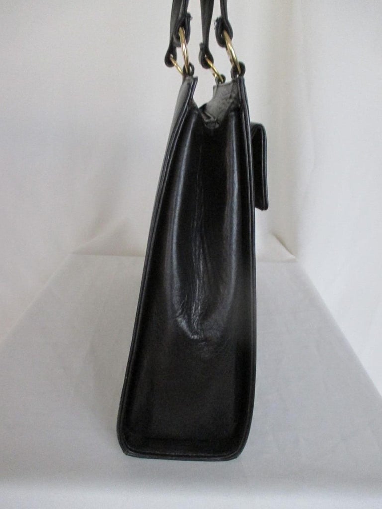 Pierre Balmain Paris Black Calfskin "Kelly" style Bag 1960's Rare For Sale  at 1stDibs
