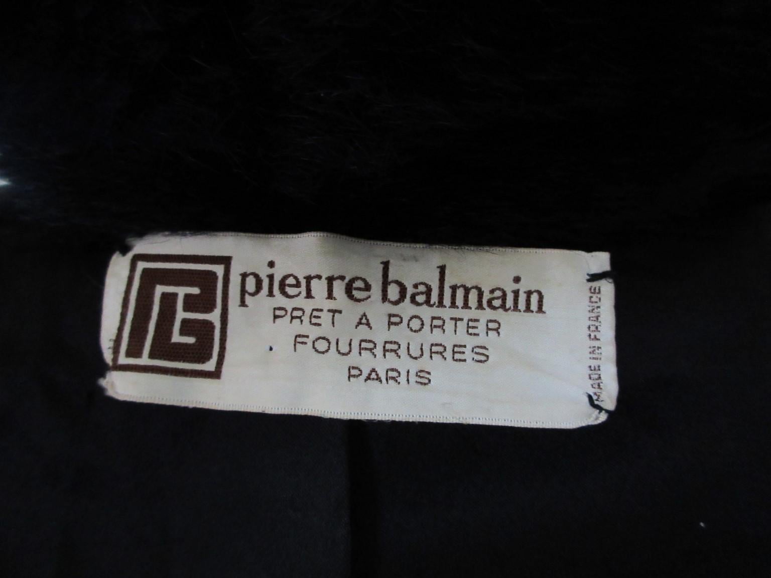Pierre Balmain Paris Dark Blue Fur Coat For Sale 3
