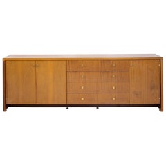 Vintage Pierre Balmain Sideboard in Brass and Wood, 1980