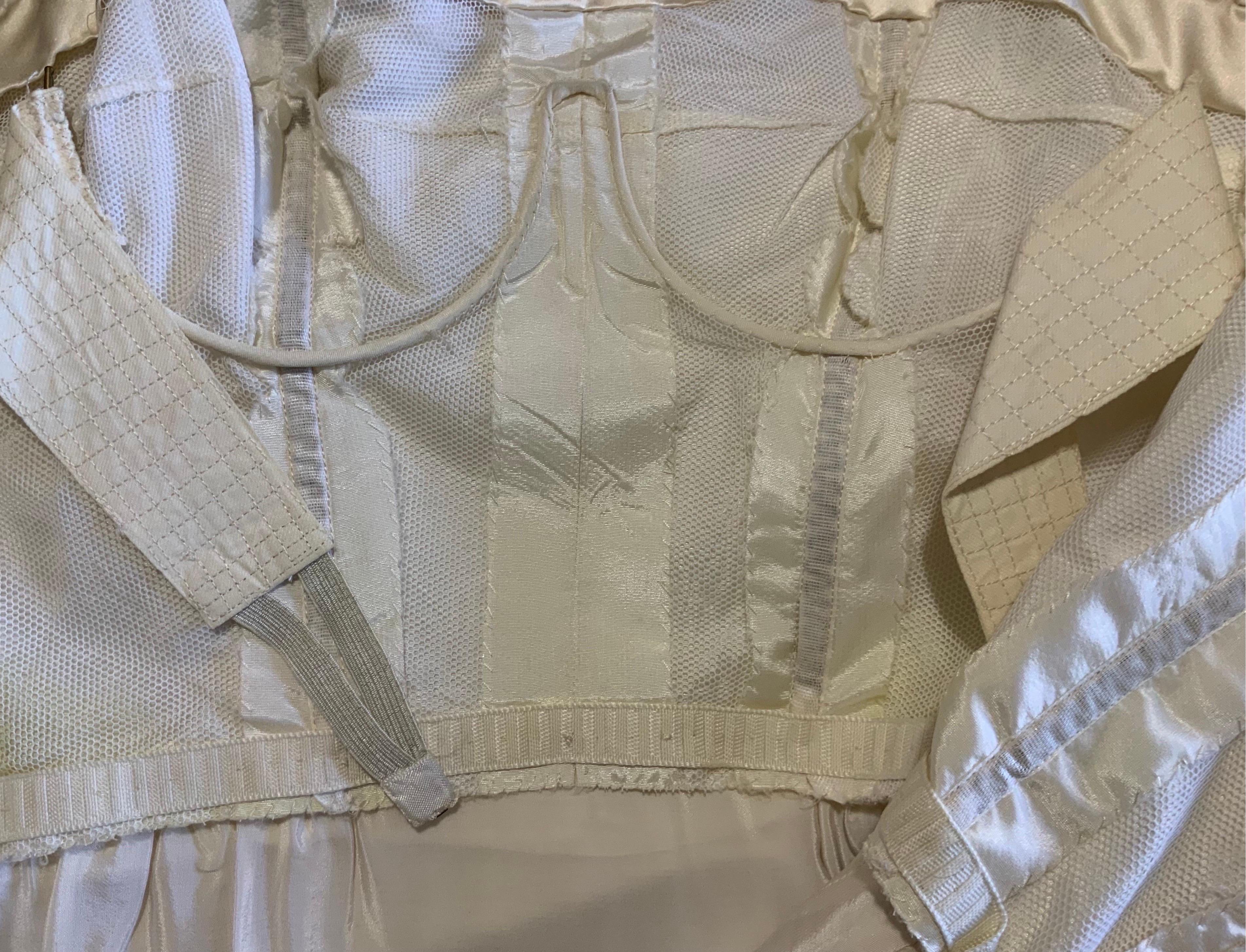 Pierre Balmain silk faille ivory cocktail dess, c. 1960s For Sale 7