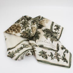 Pierre Balmain Silk Scarf Vineyard Print in Green and Brown
