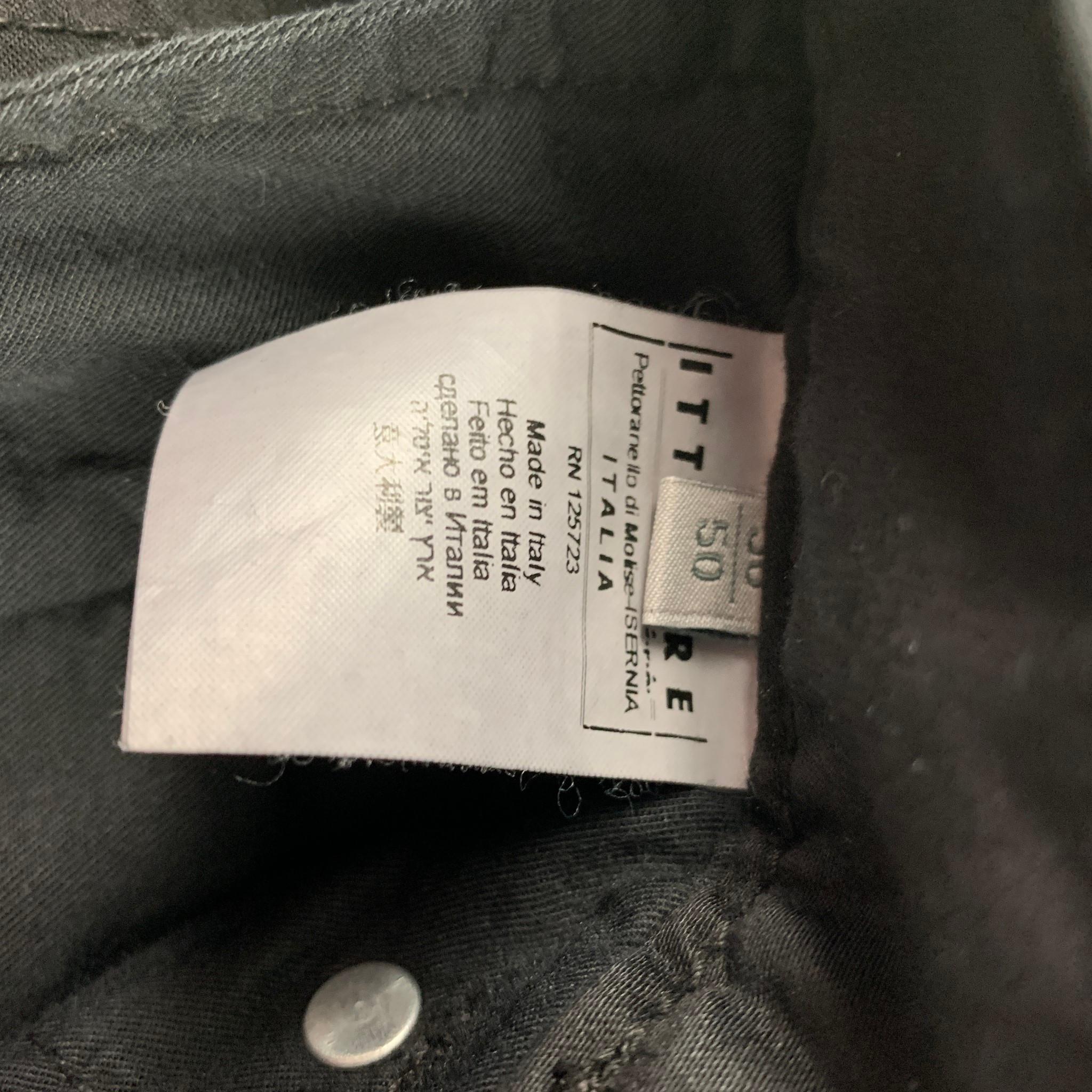 PIERRE BALMAIN Size 36 Black Cotton Zipper Detail Jeans In Good Condition In San Francisco, CA