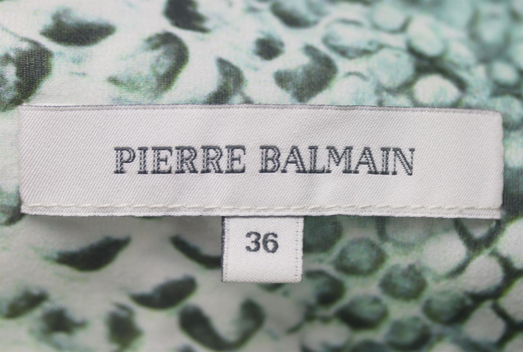 Gray Pierre Balmain Snake Print Ruched Silk Chiffon Mini Dress FR 36 UK 8