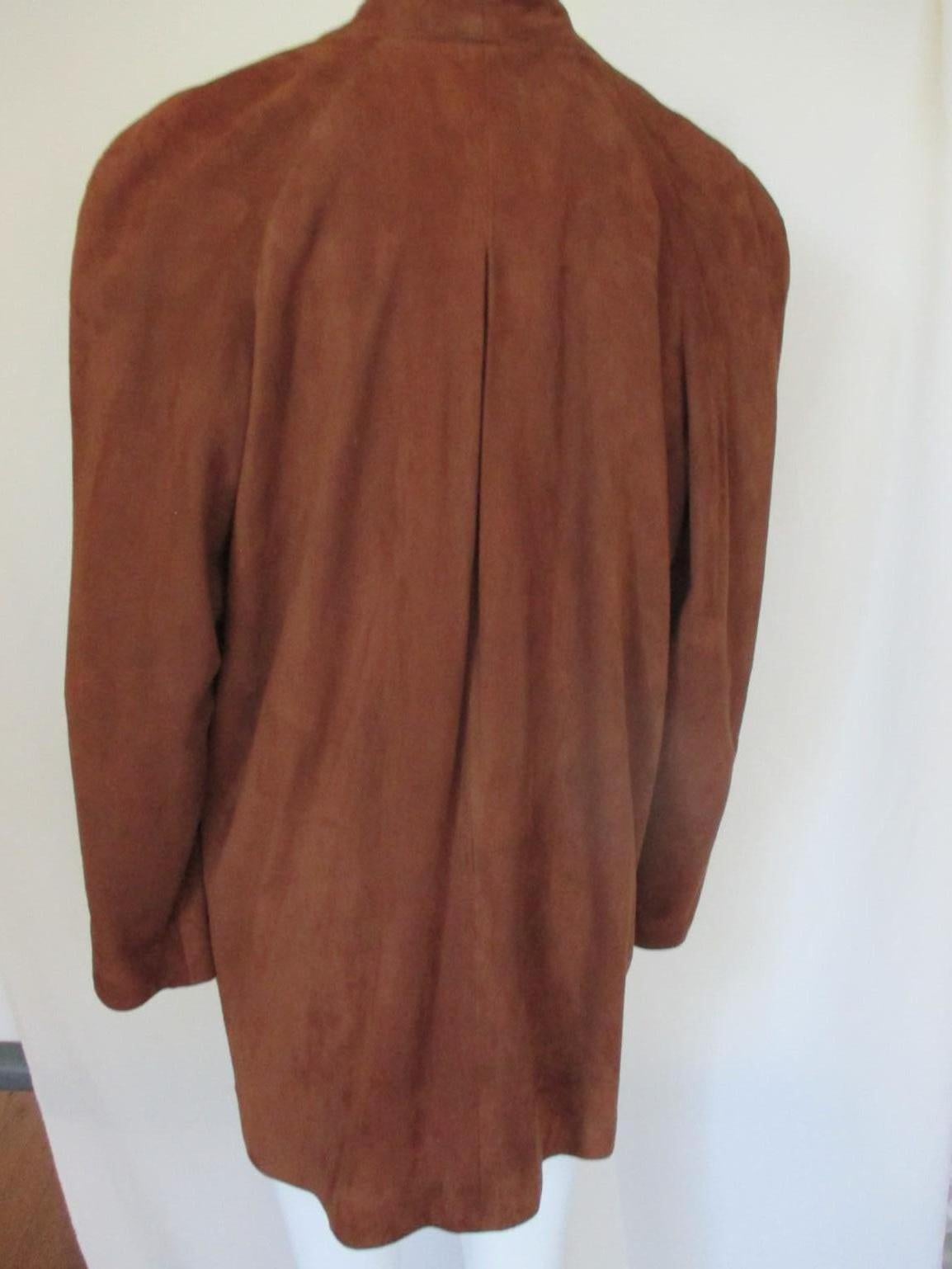 Pierre Balmain Soft Suede Leather Coat In Good Condition For Sale In Amsterdam, NL