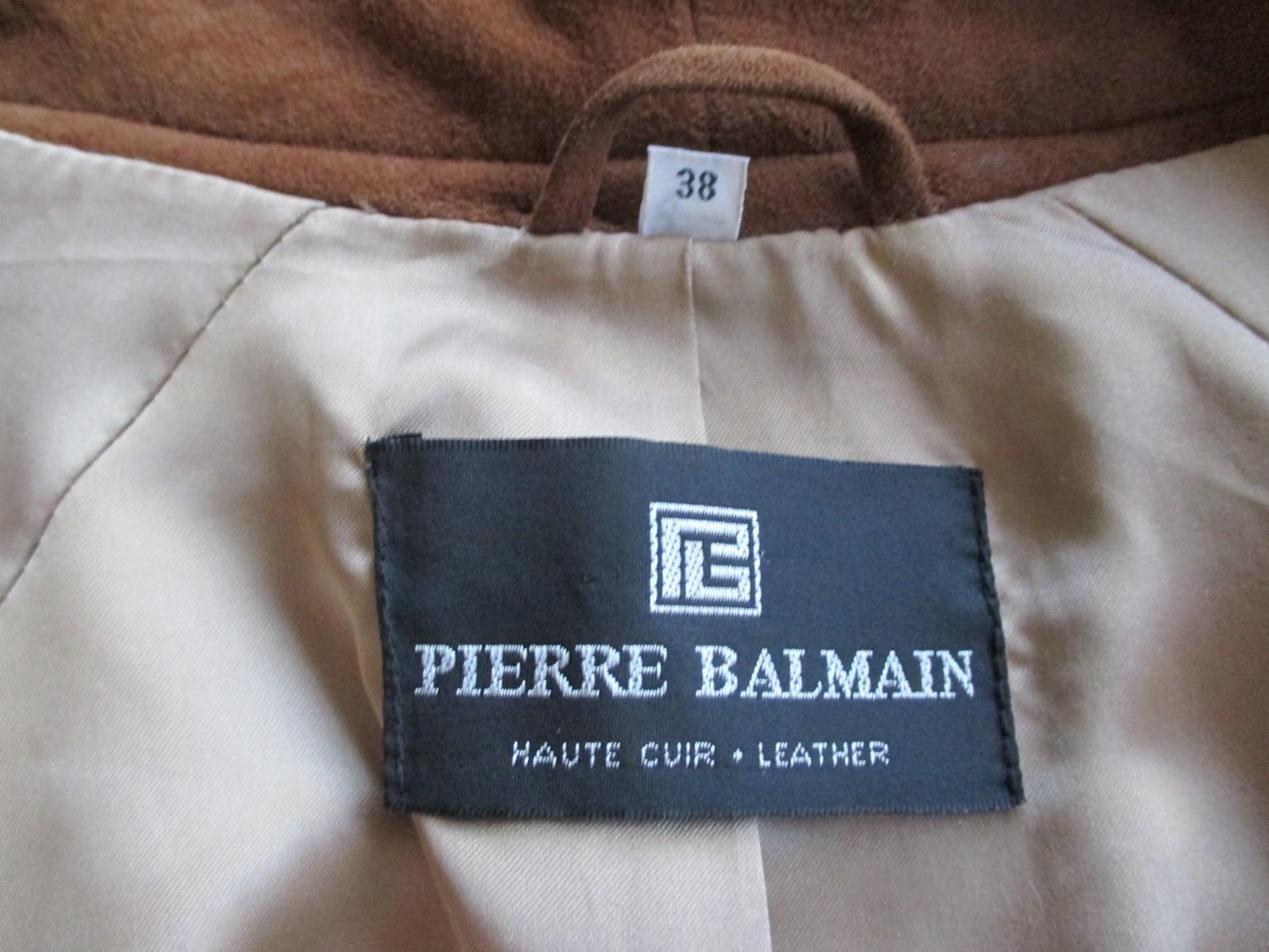 Women's or Men's Pierre Balmain Soft Suede Leather Coat For Sale